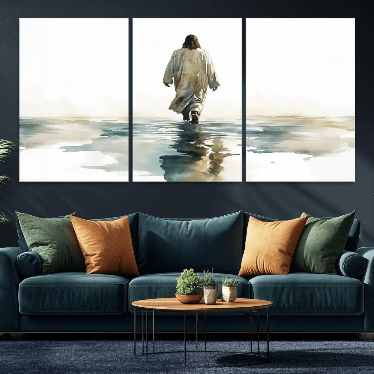 Abstract Jesus Wall Art Canvas Print, Christian Wall Art,