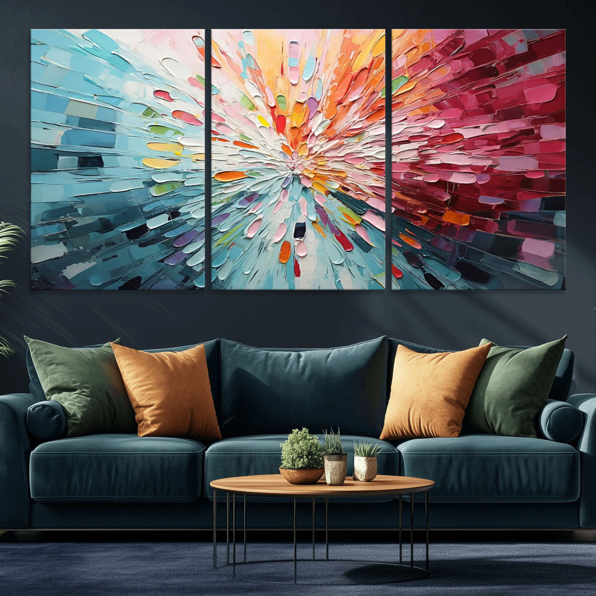 Radiant Bloom Abstract Floral Wall Art Canvas Print -