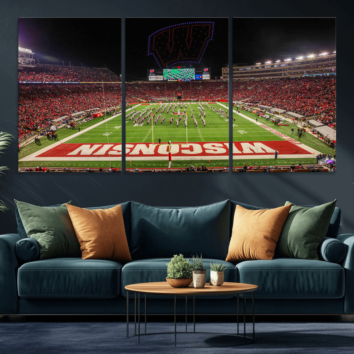 Wisconsin Badgers Football Team Print Canvas- Madison Camp