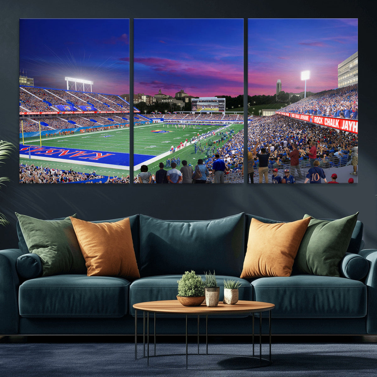 University of Kansas Jayhawks Football Team Print Canvas-
