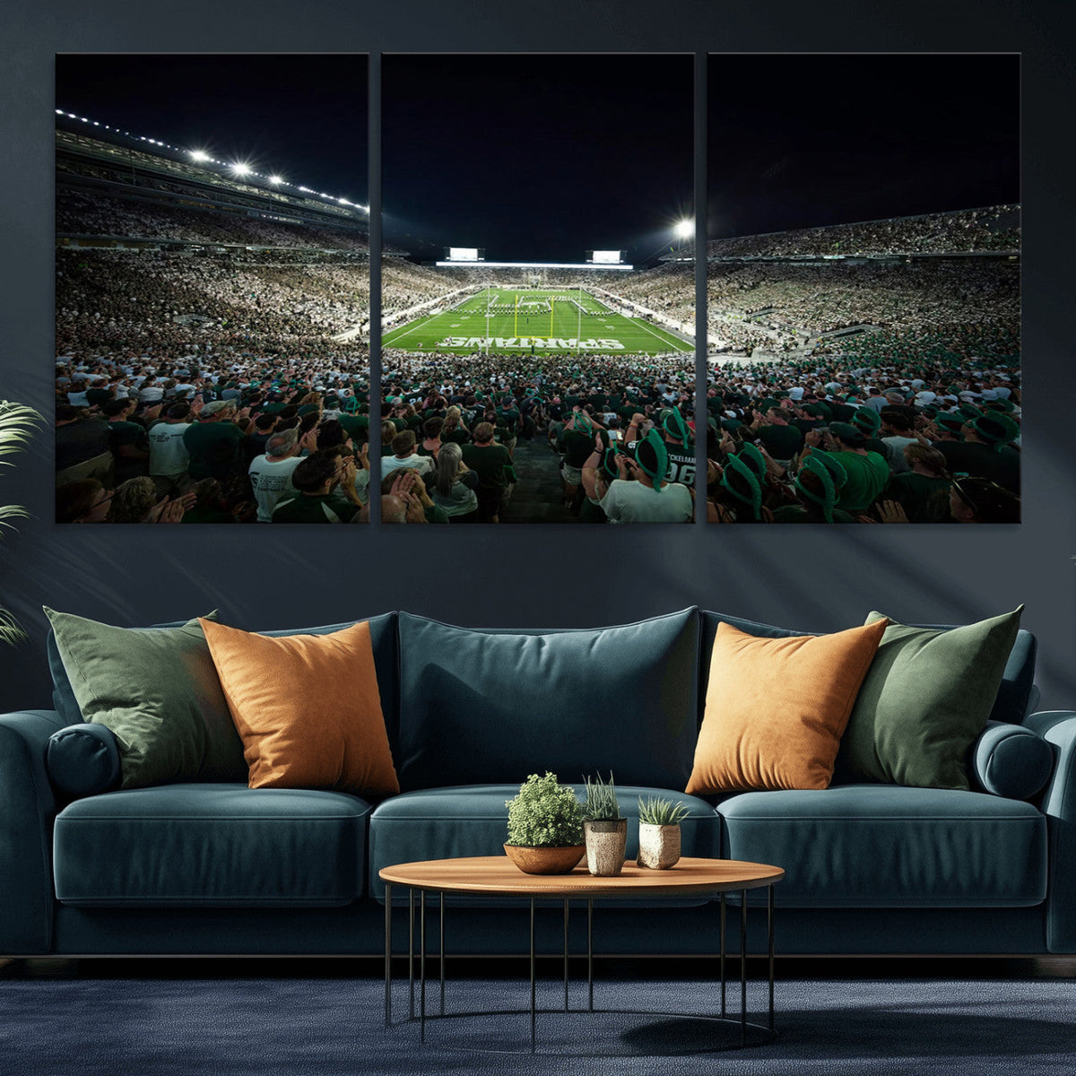 Framed Michigan State Spartans Football Team Print - East