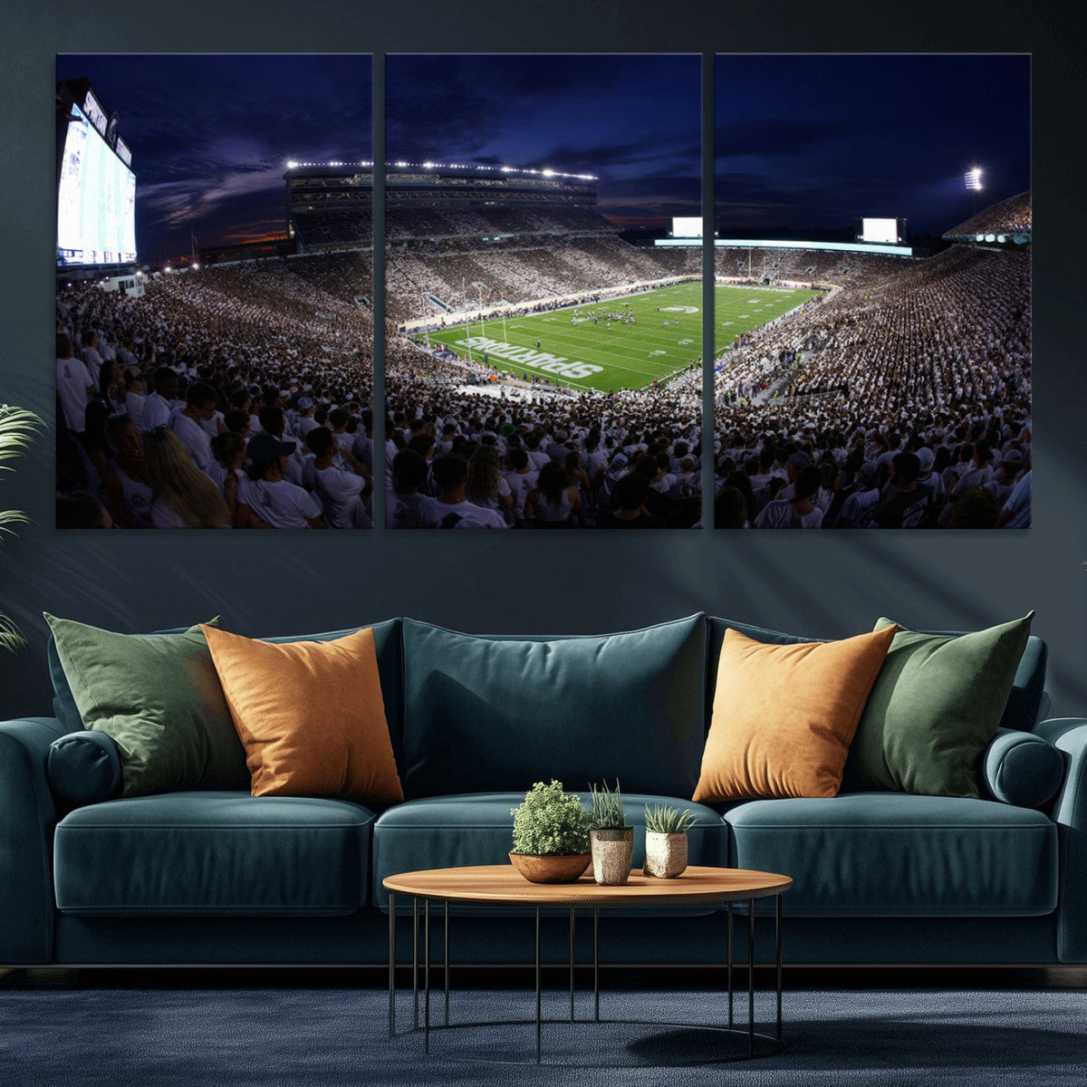 Michigan State Spartans Canvas, Framed Football Team Print -