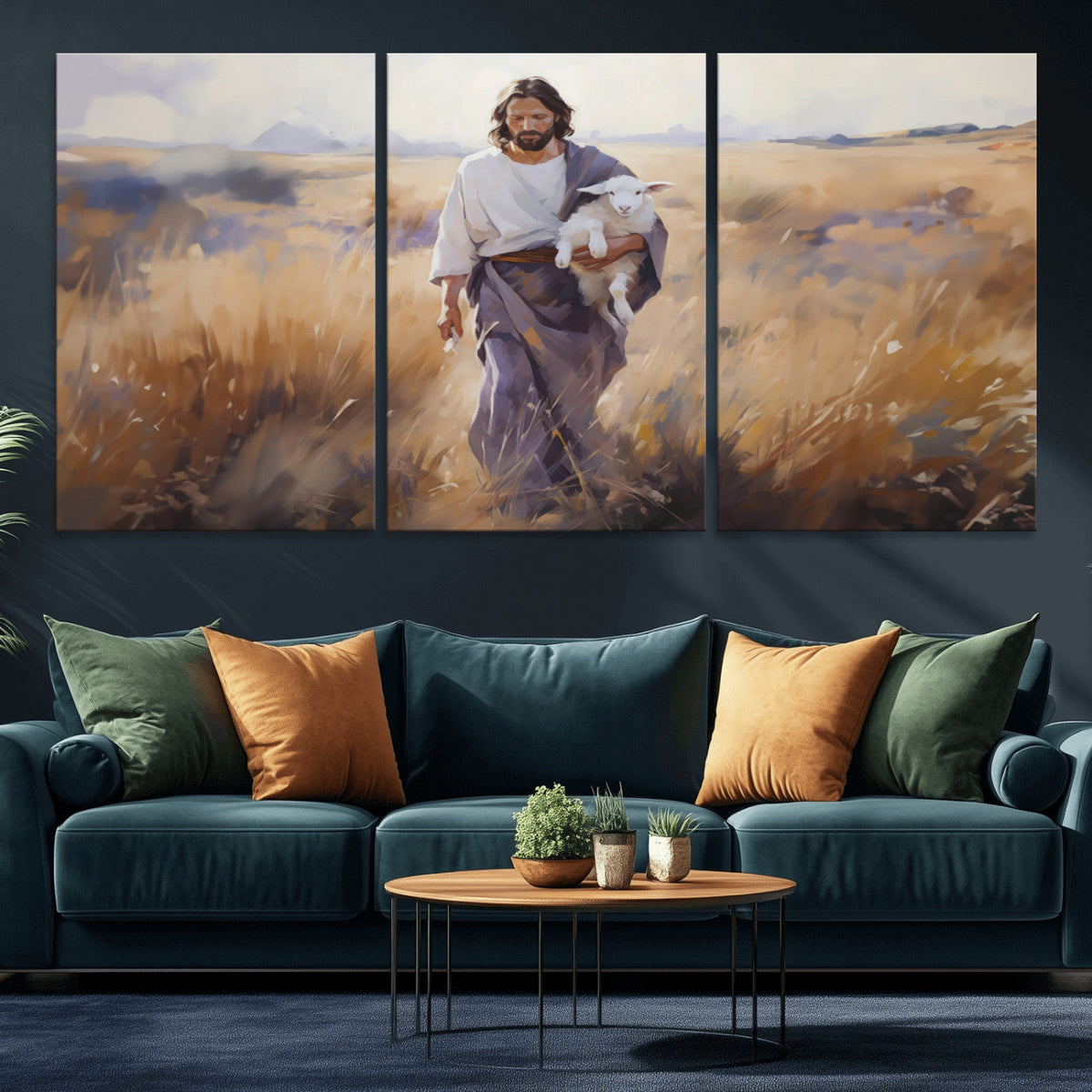 Jesus the Good Shepherd Wall Art Canvas Print - Lost Lamb