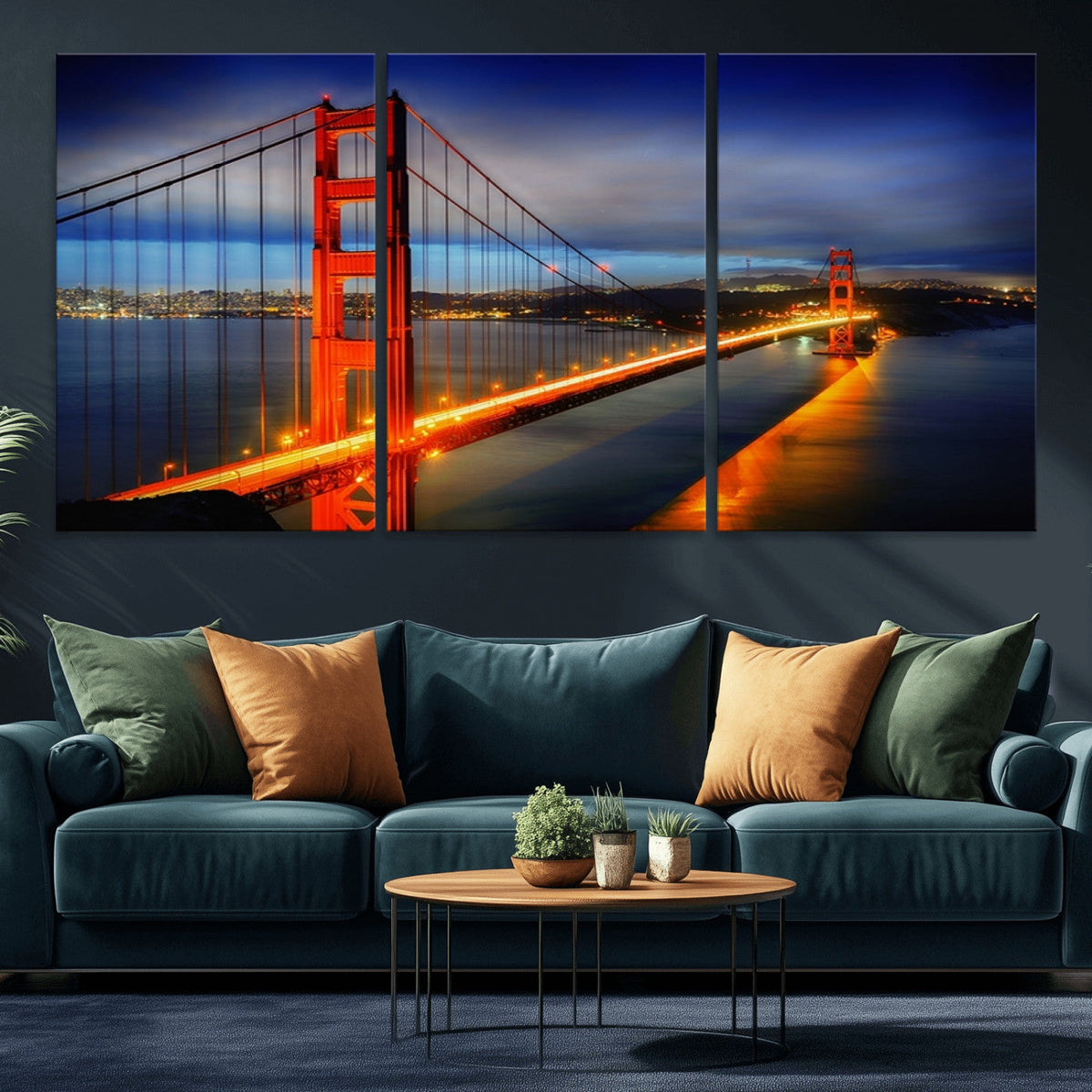 Large Wall Art San Francisco Canvas Print - Wonderful Golden