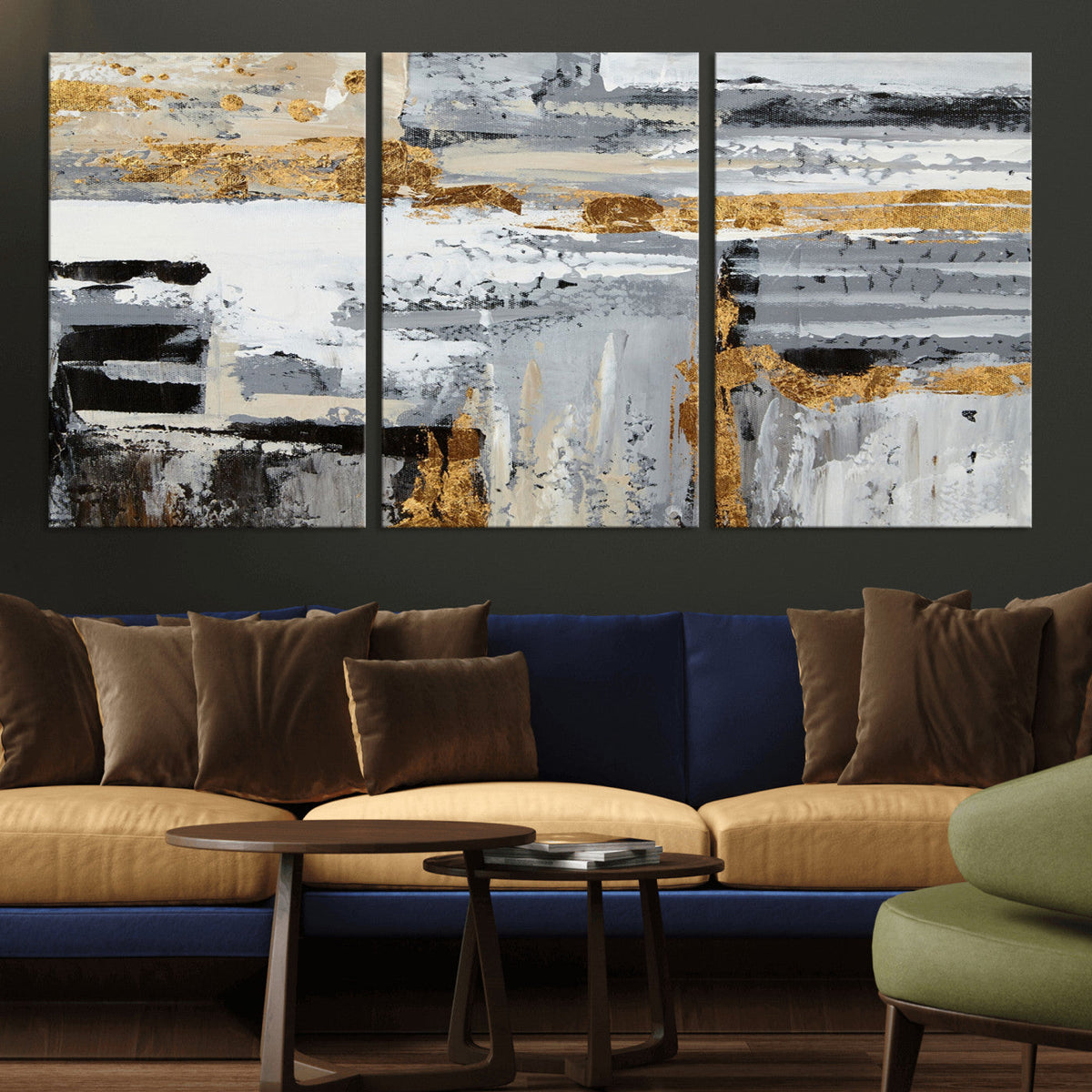 Abstract Painting Canvas Wall Art Print Paint Drip Art Brush
