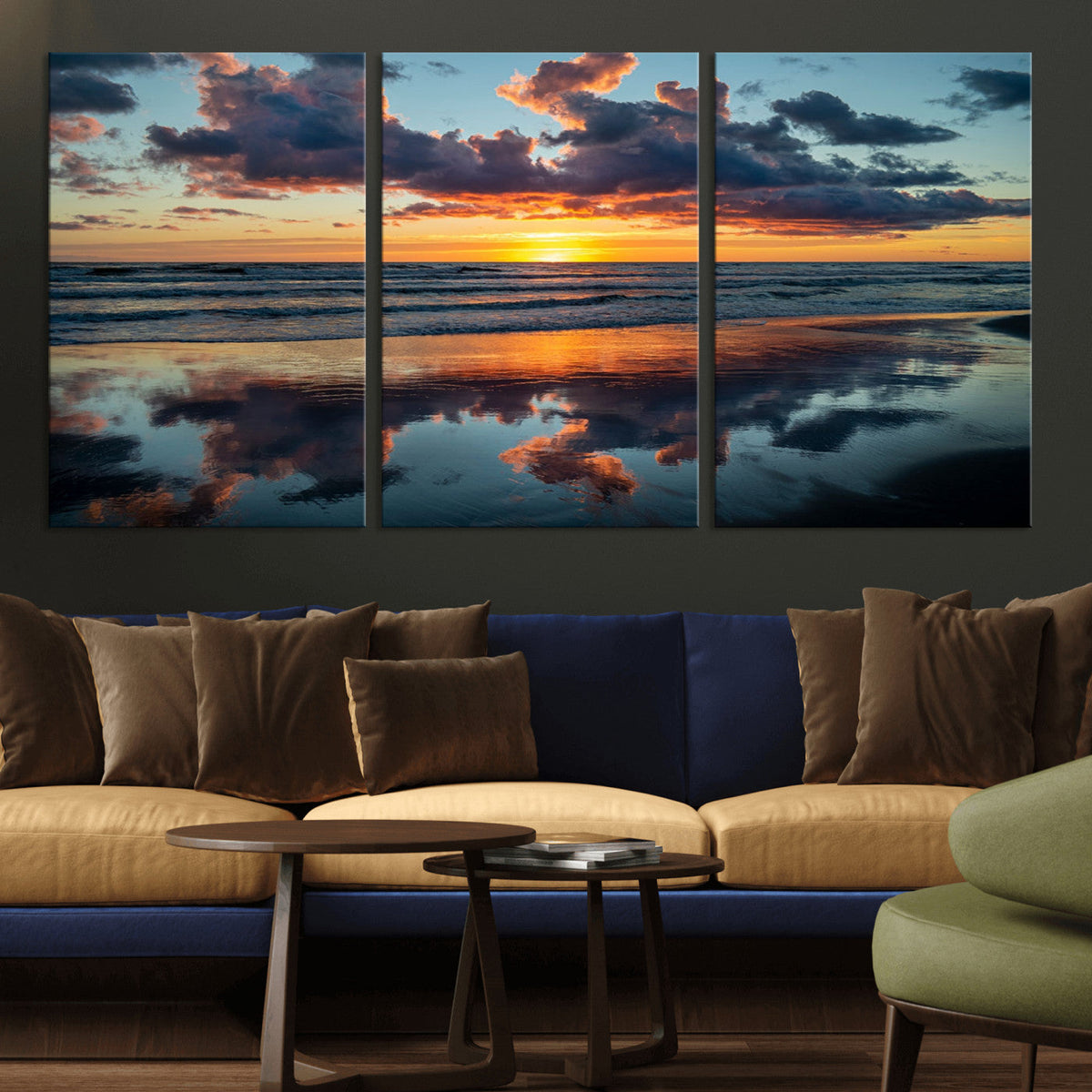 Beach Sunset Print - Stunning Ocean Canvas Artwork with