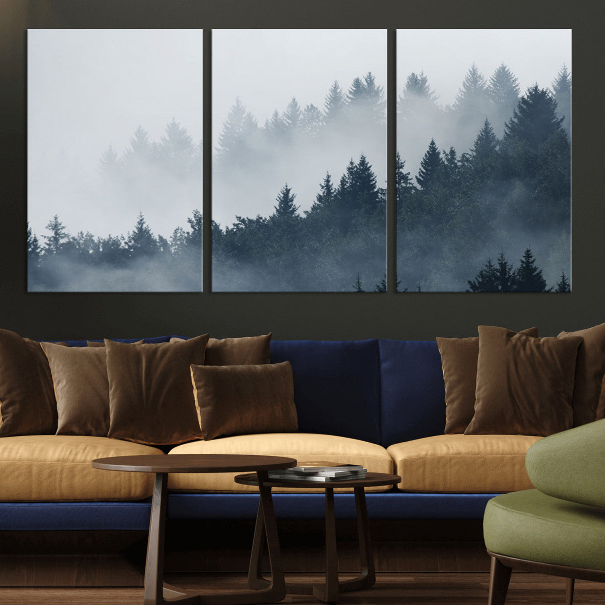 Foggy Pine Forest Wall Art Canvas Print