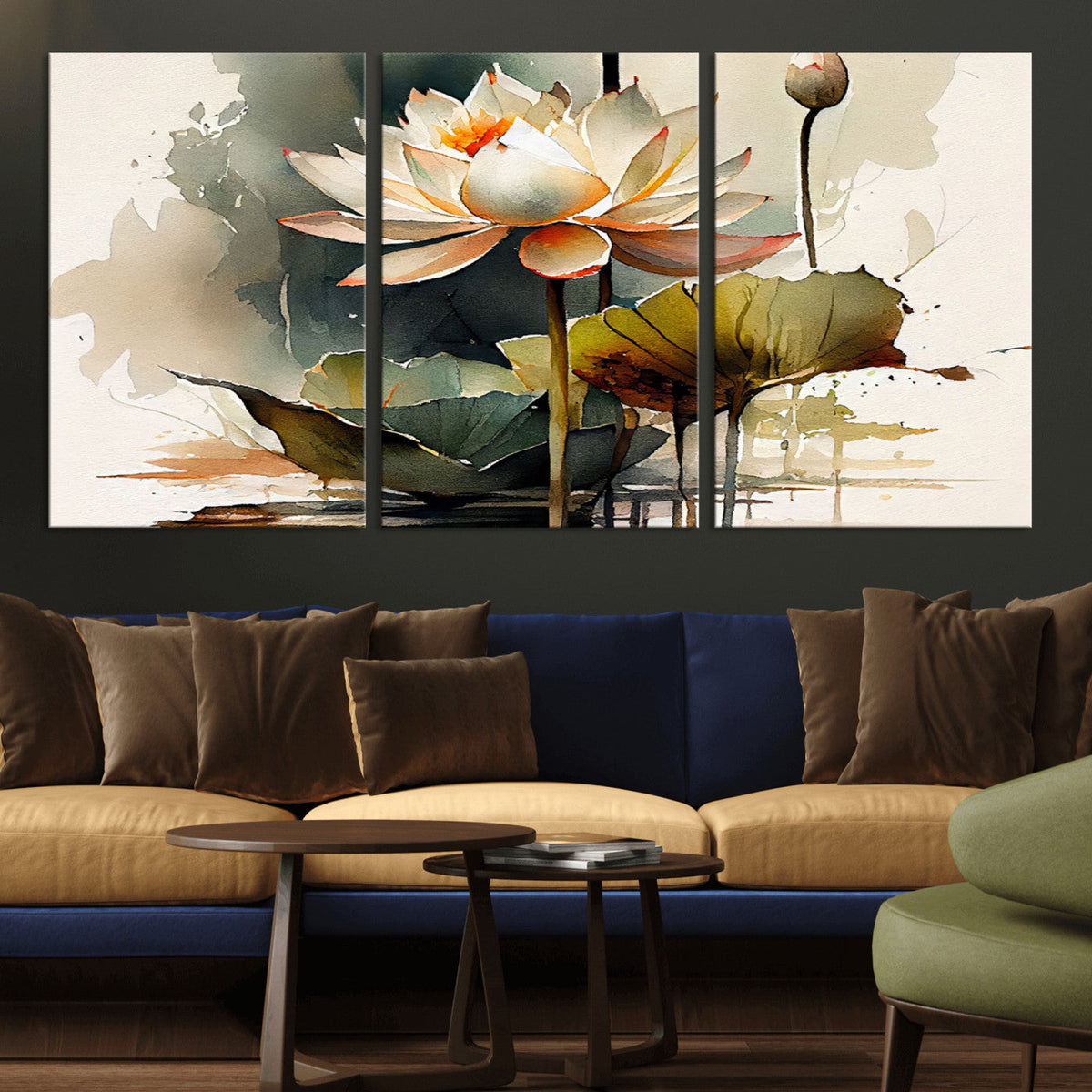Lotus Flower Watercolor Canvas Print – A Symbol of Serenity
