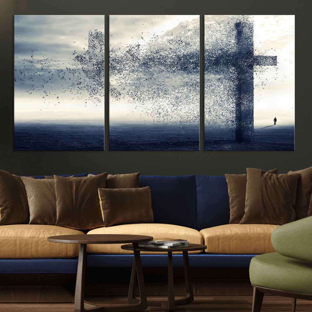 Jesus and the Fading Cross Wall Art Print – Symbol of Faith,