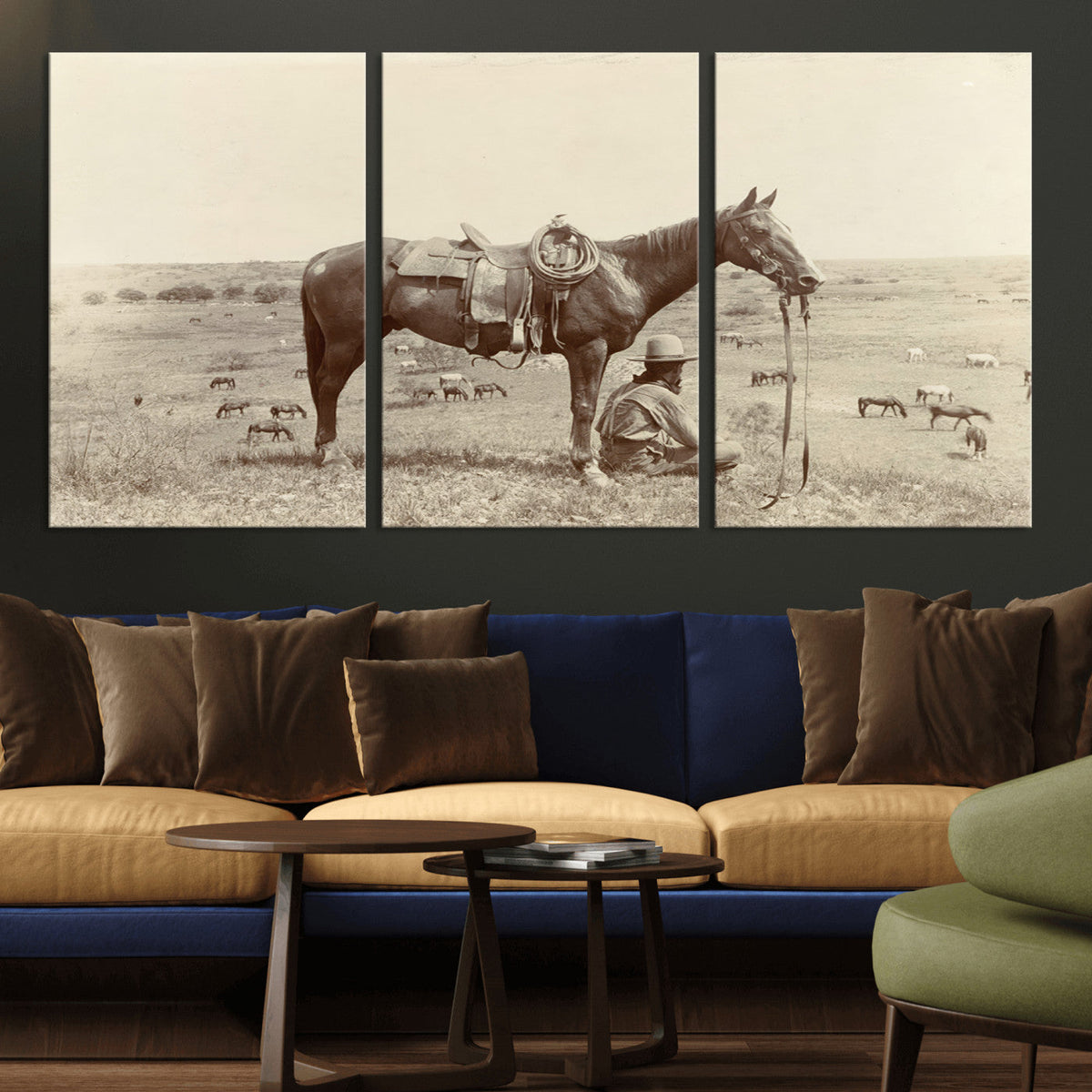 Cowboy Wall Art - Western Horse Canvas Print - Vintage