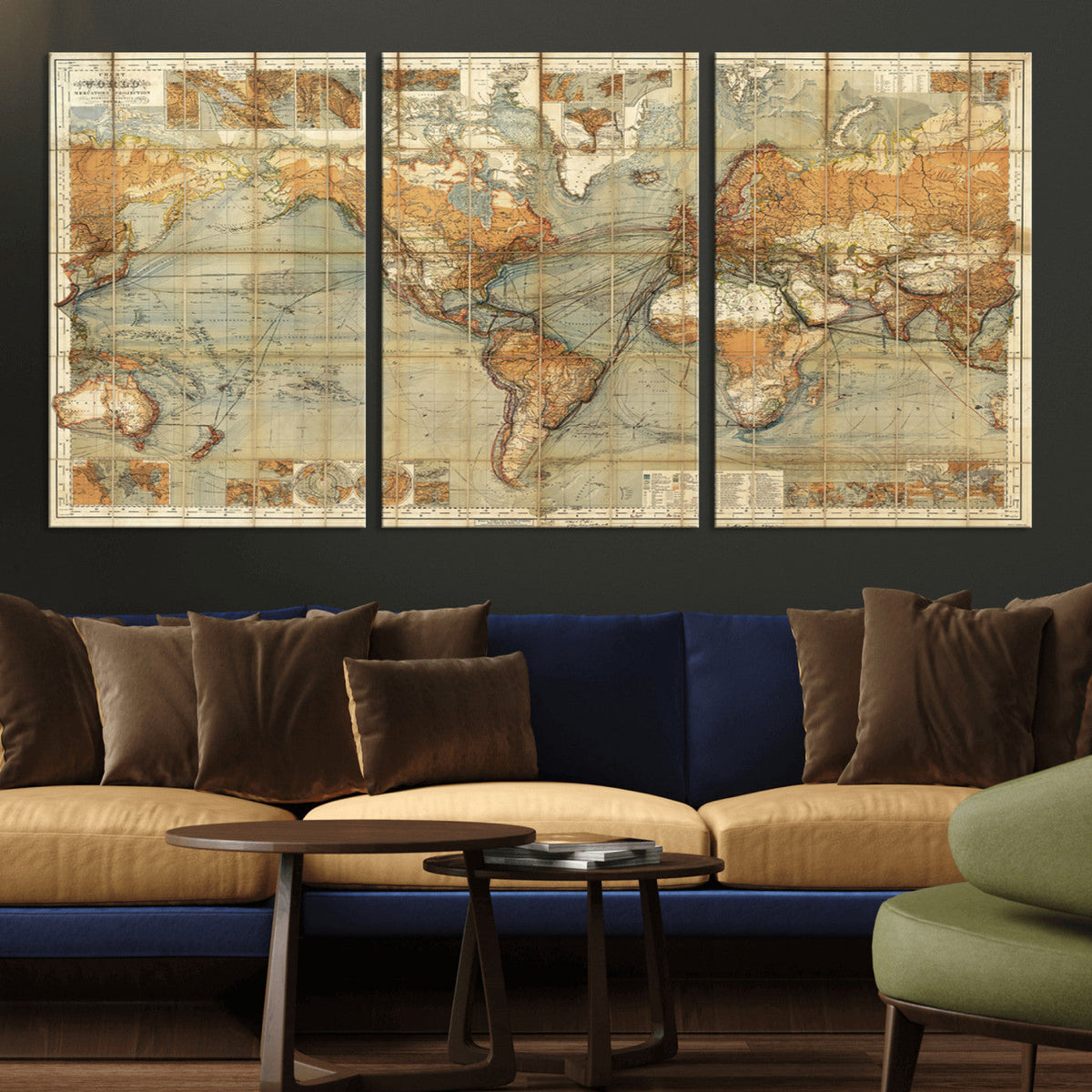 Push Pin World Map Canvas Print – Travel Tracker Wall Art