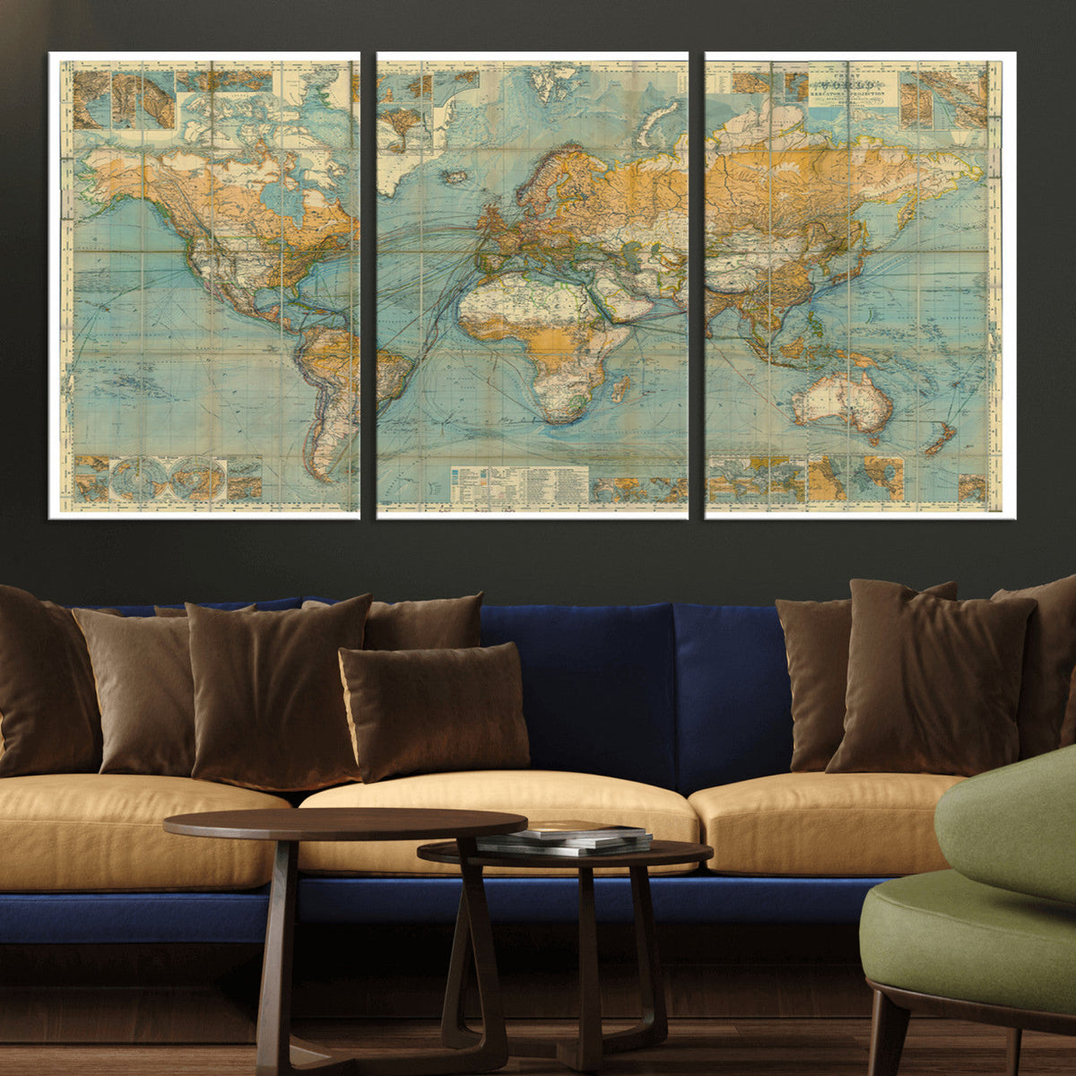 Push Pin World Map Canvas Print – Travel Tracker Wall Art