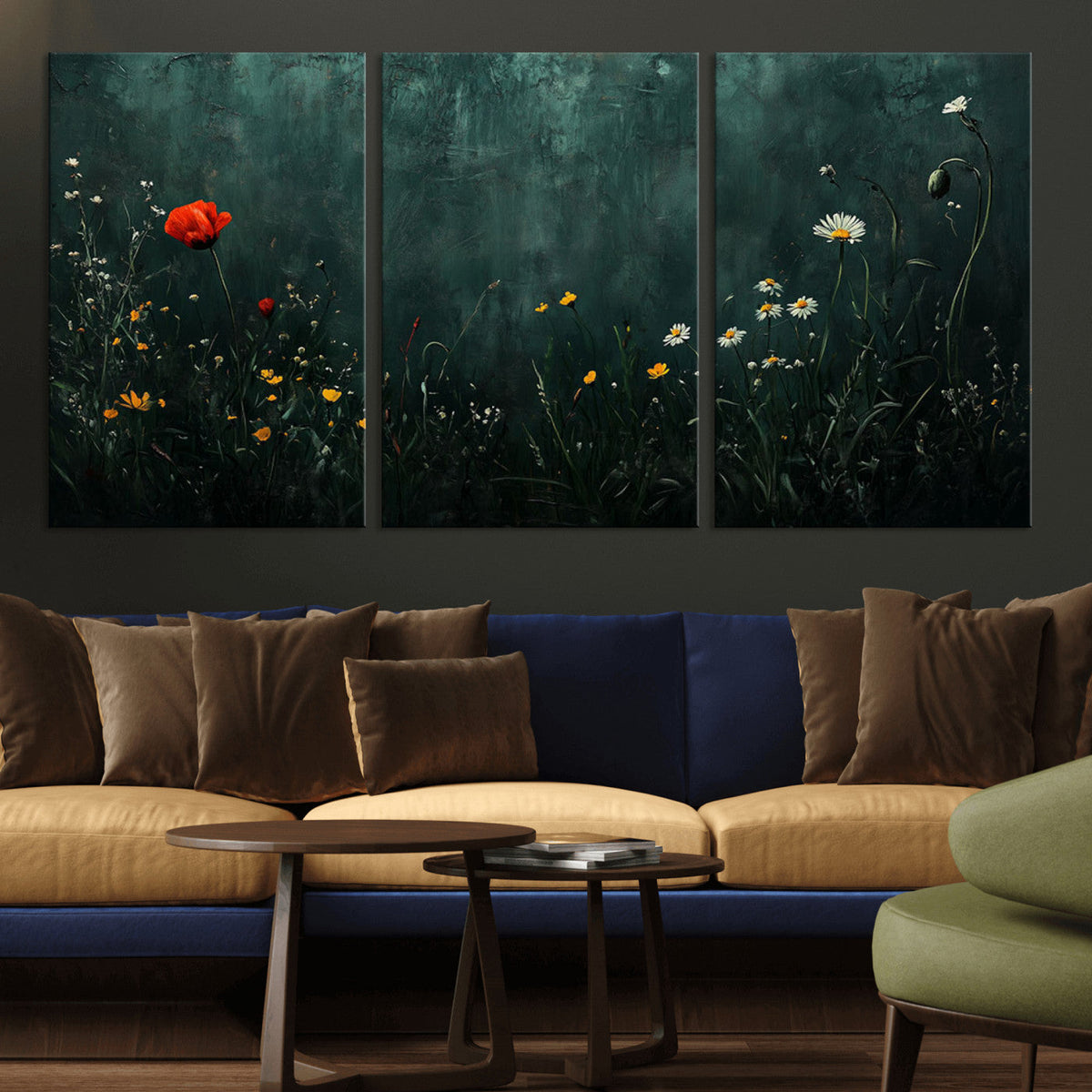 Wildflower Field Framed Wall Art, Vintage Botanical
