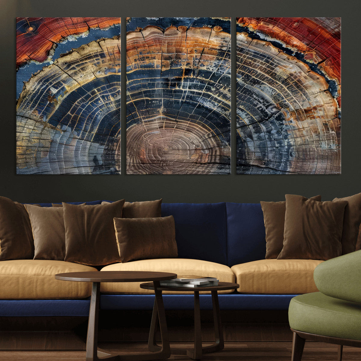 Abstract Tree Ring Wall Art Canvas Print