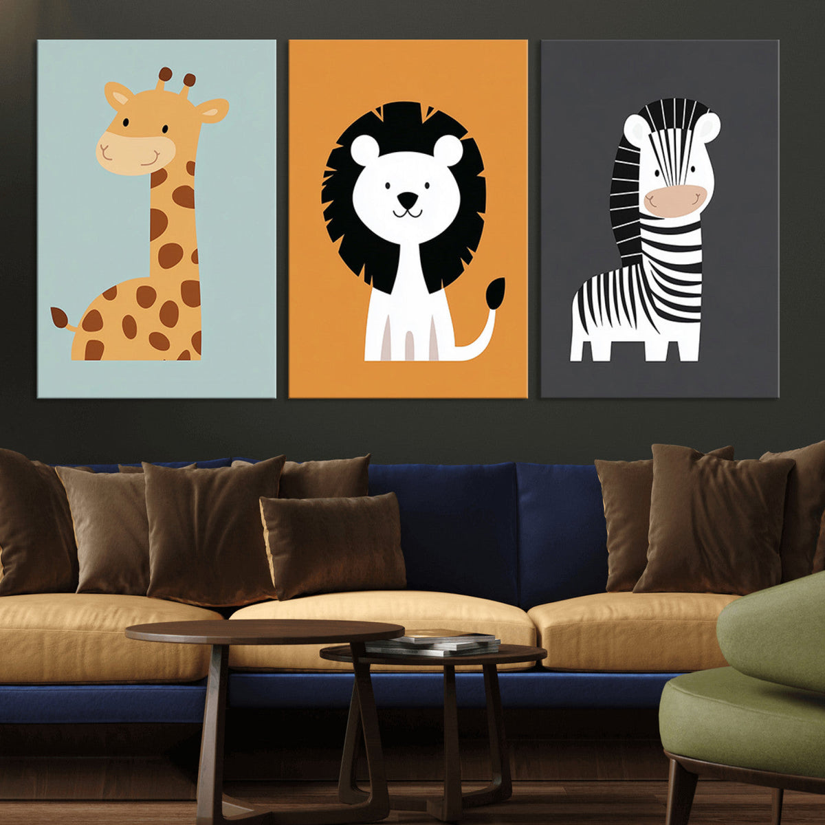 Boho Jungle Animal Nursery Wall Art Prints – Safari Decor