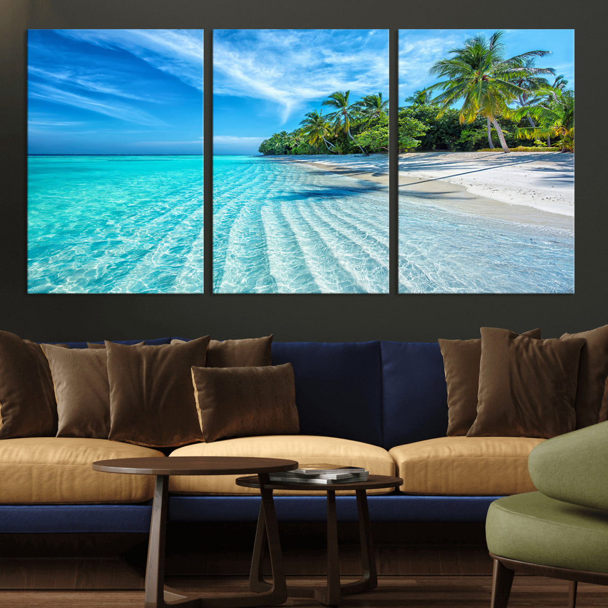 Tropical Beach Wall Art Canvas Print - Serene Ocean