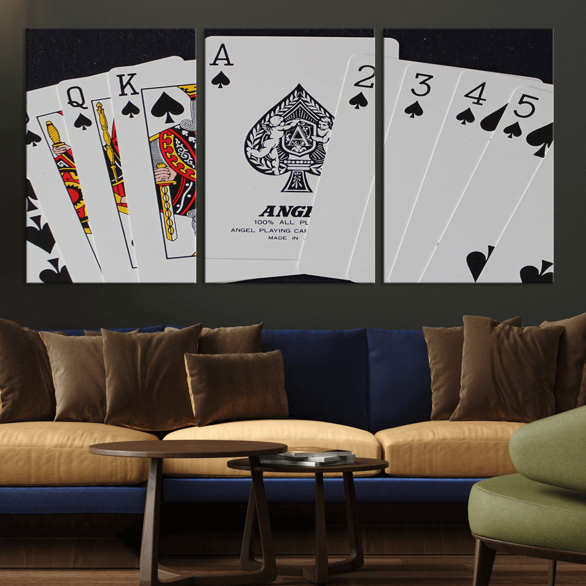 Poker Wall Art - Playing Cards Canvas Wall Art Print - Ace