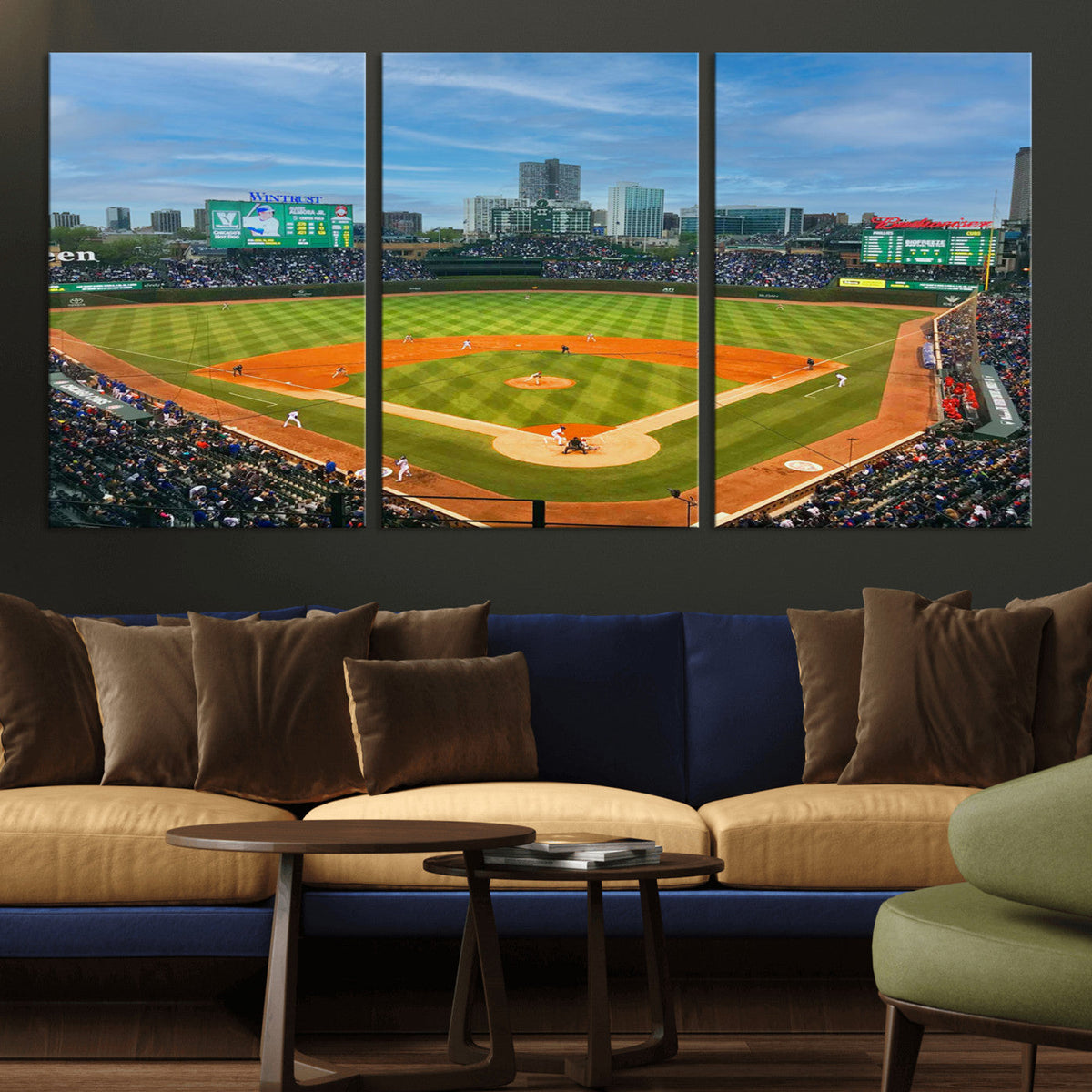 Wrigley Field Chicago Cubs Panoramic Canvas Print –