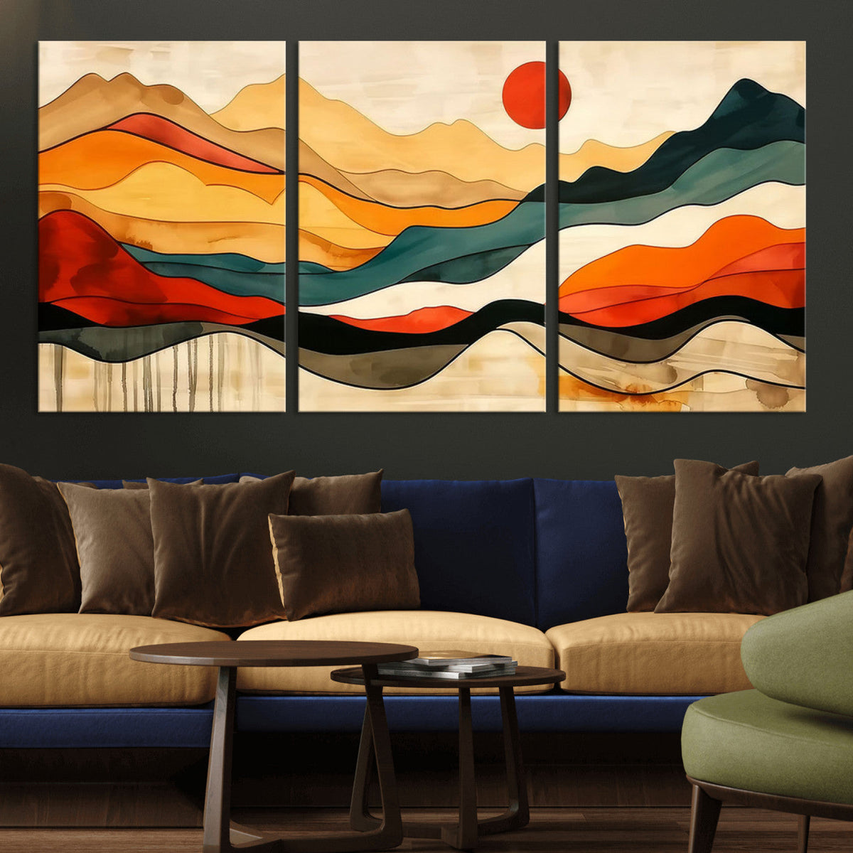 Mid Century Wall Art Print - Abstract Woodland Print -