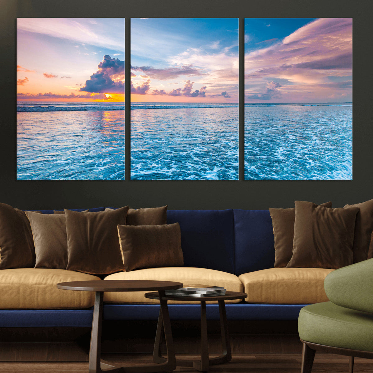 Ocean Sunset Canvas Wall Art Print – Tranquil Seascape