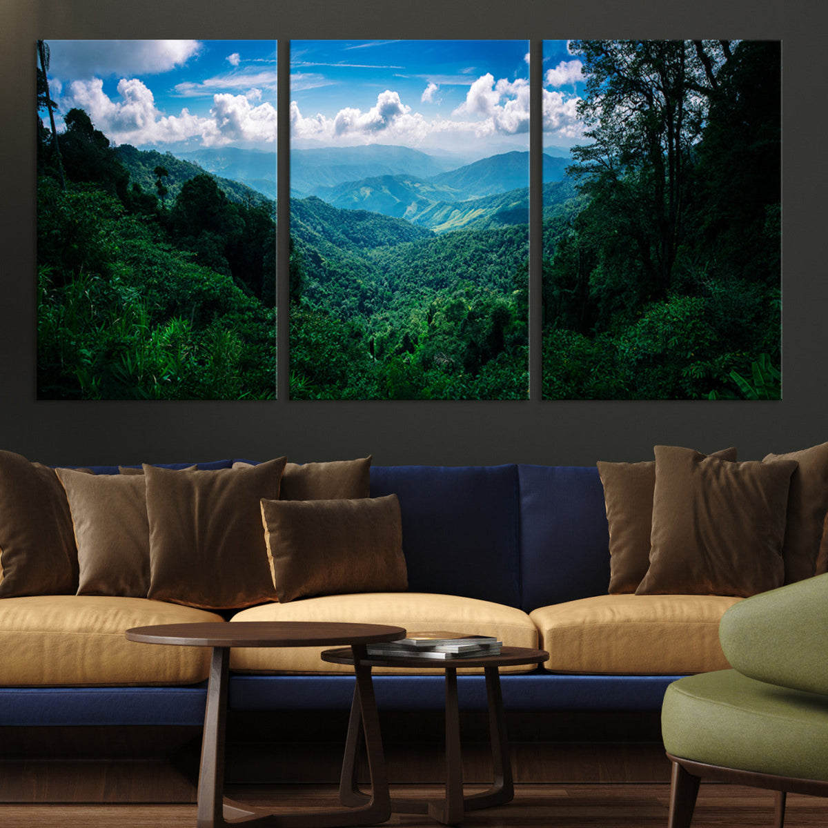 Tropical Jungle Wall Art Canvas Print – Framed Lush Valley
