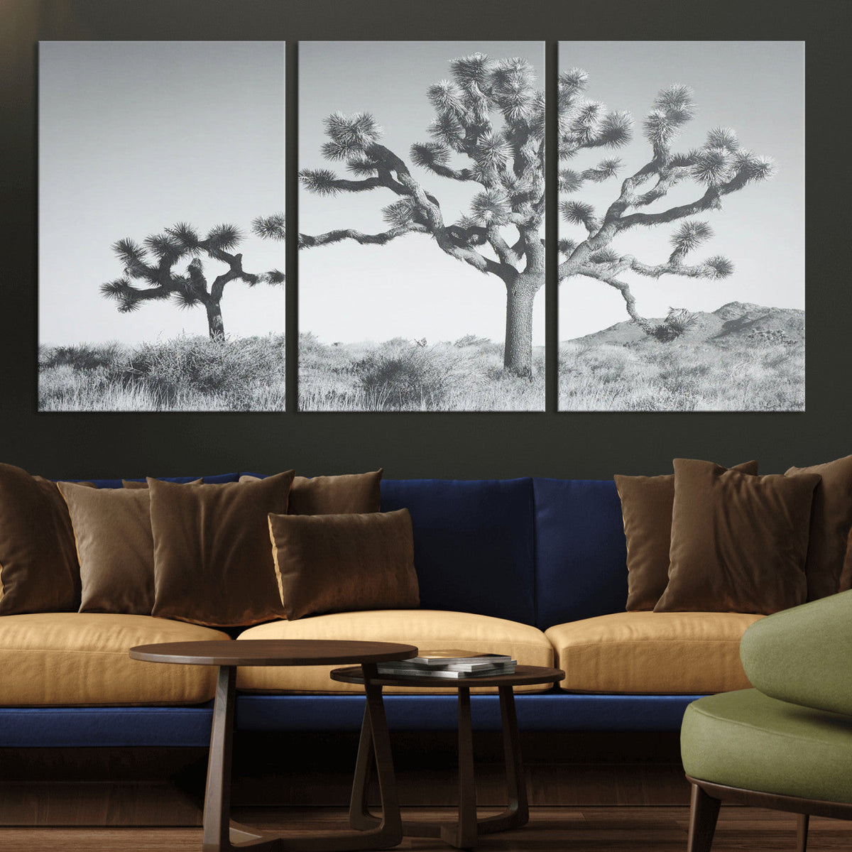 Joshua Tree Wall Art Canvas Print – Framed Black White