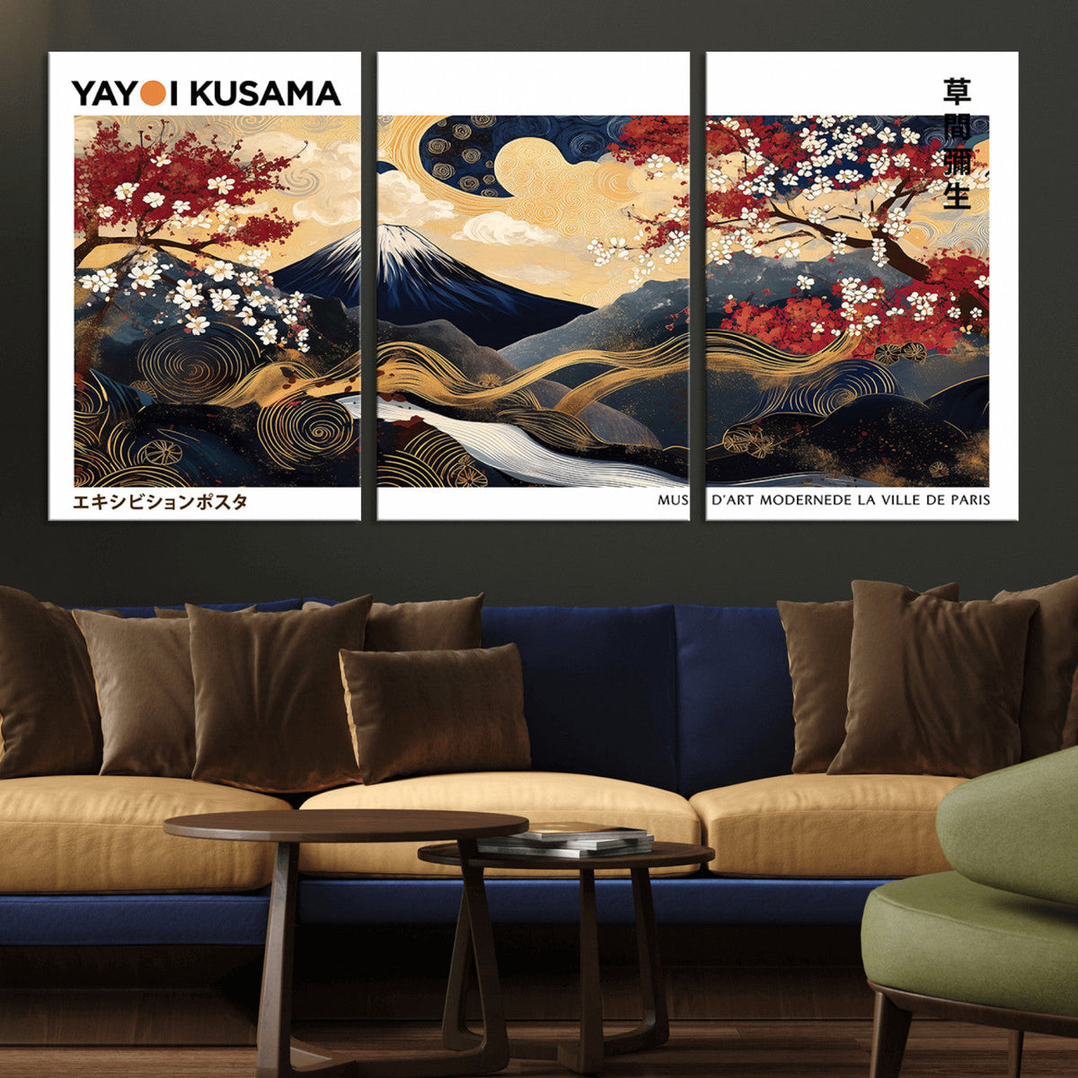 Modern Mount Fuji Wall Art Canvas Print – Framed Abstract