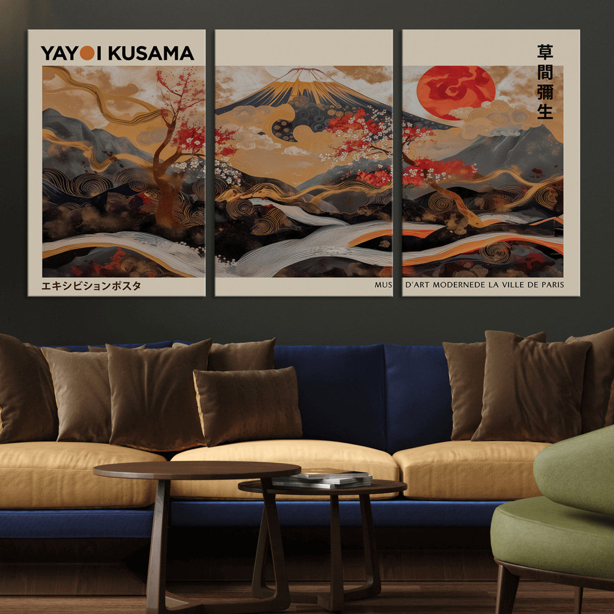 Modern Japanese Wall Art Canvas Print – Framed Abstract