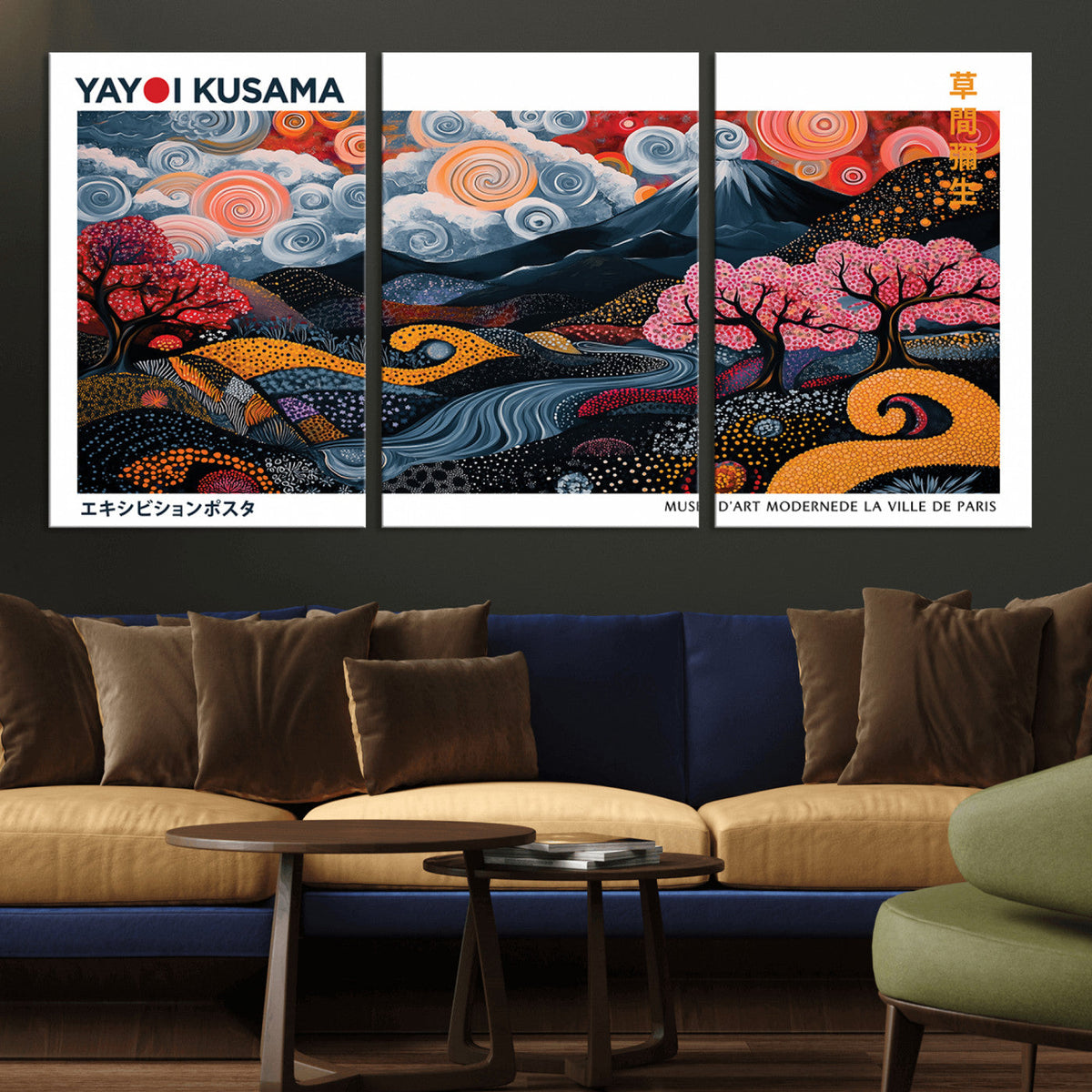 Modern Japanese Wall Art Canvas Print – Framed Abstract