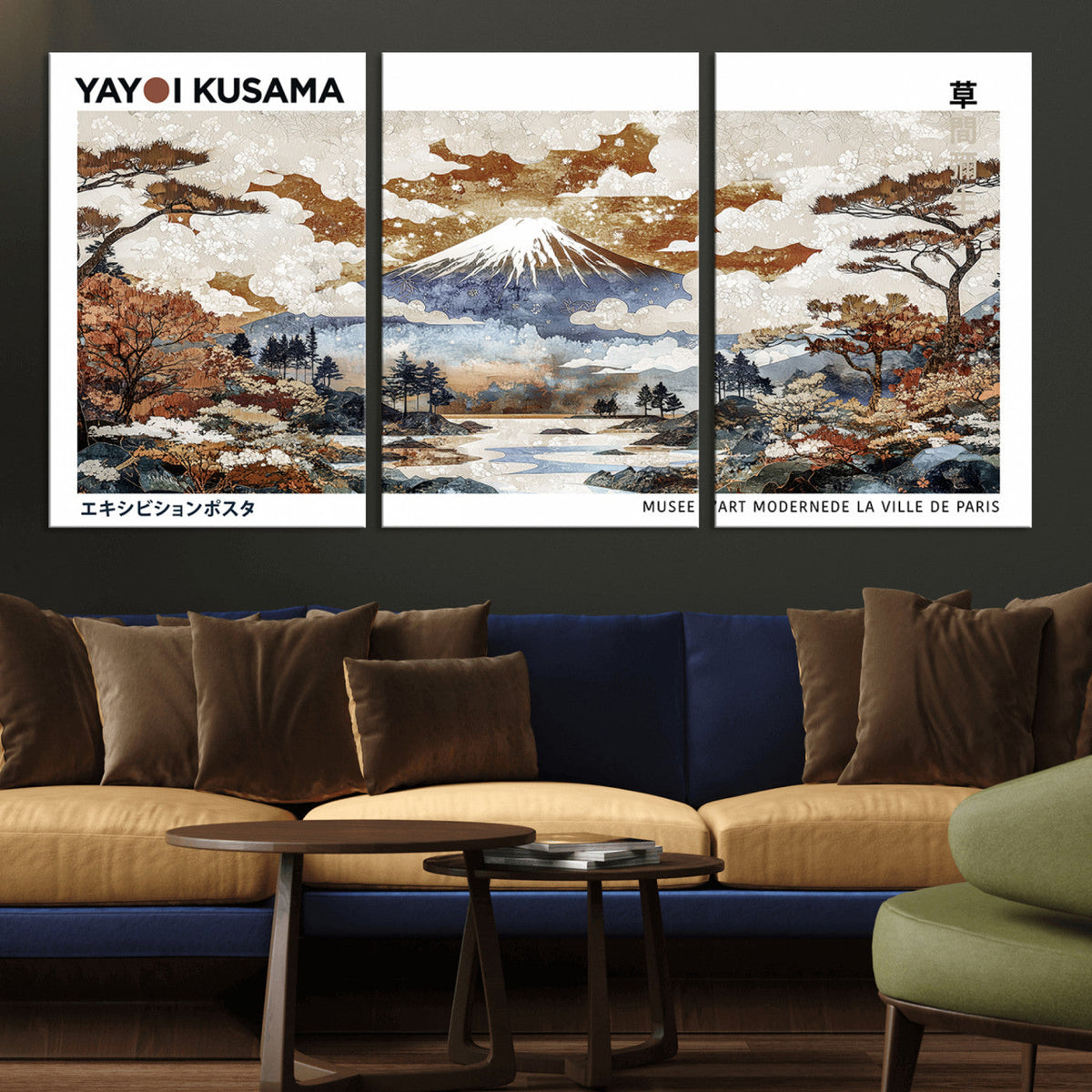 Modern Japanese Wall Art Canvas Print – Framed Abstract