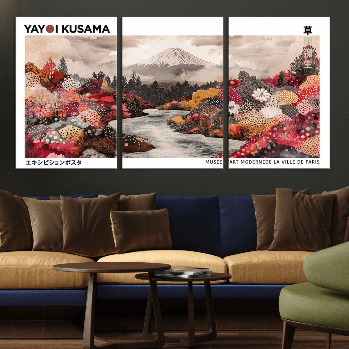 Modern Japanese Wall Art Canvas Print – Framed Abstract