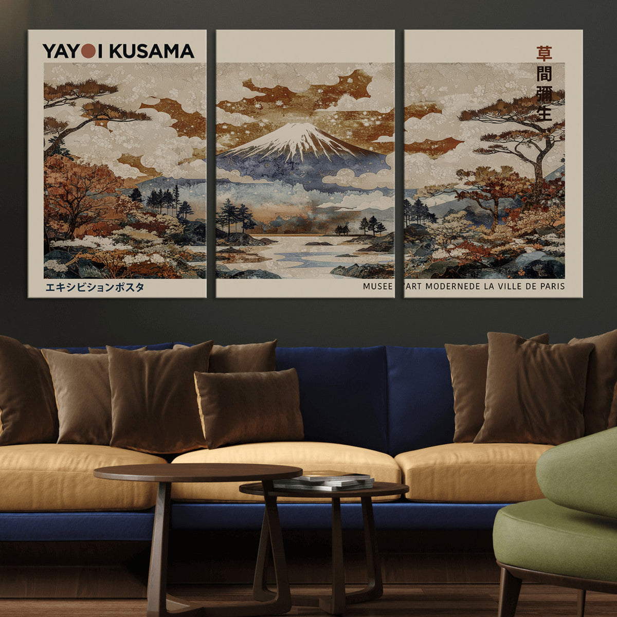 Yayoi Kusama Wall Art Canvas Print – Framed Modern Japanese