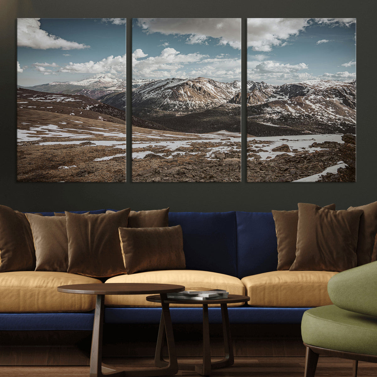 Mountain Landscape Wall Art Canvas Print – Framed Snowy
