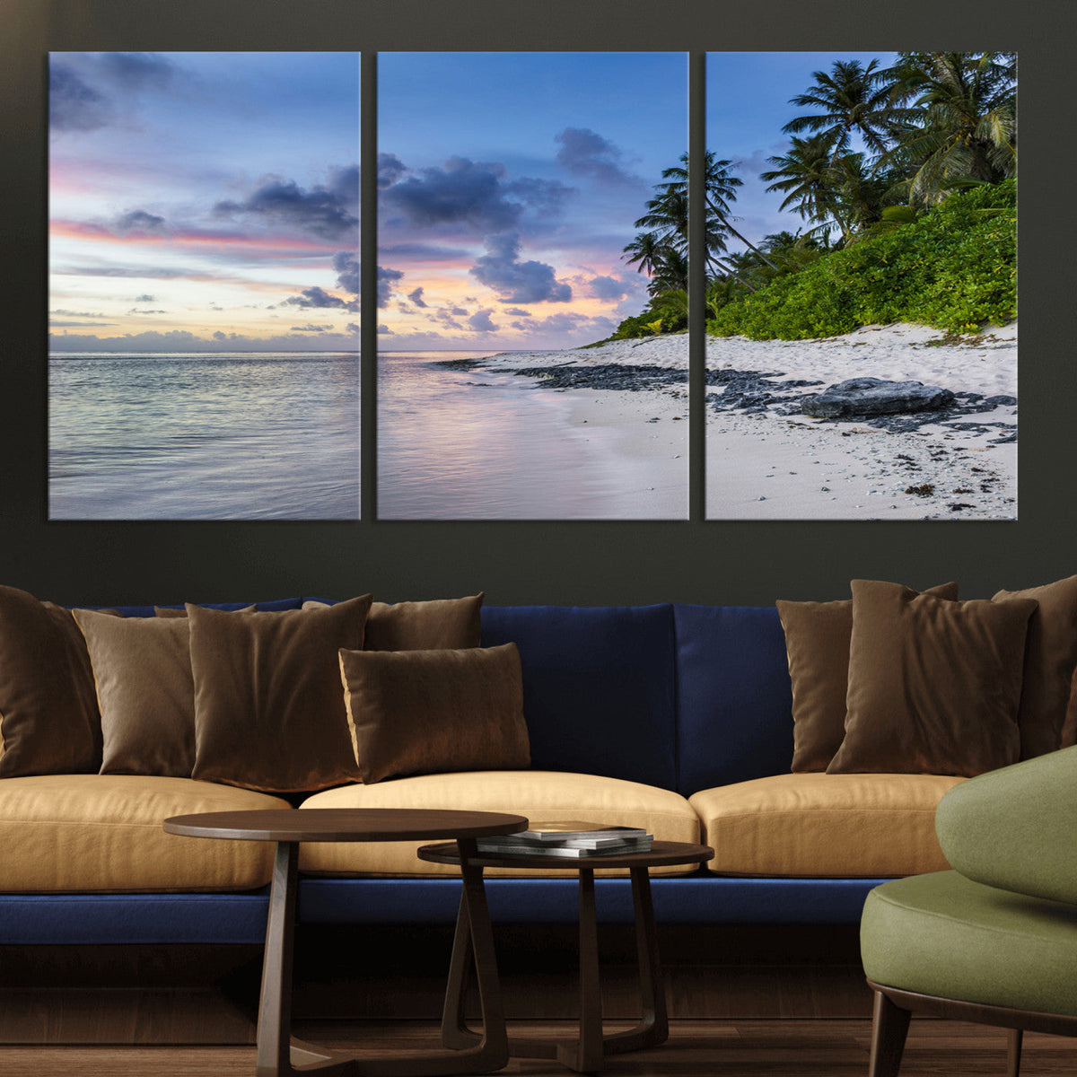Tropical Beach Wall Art Canvas Print – Framed Sunset Glow