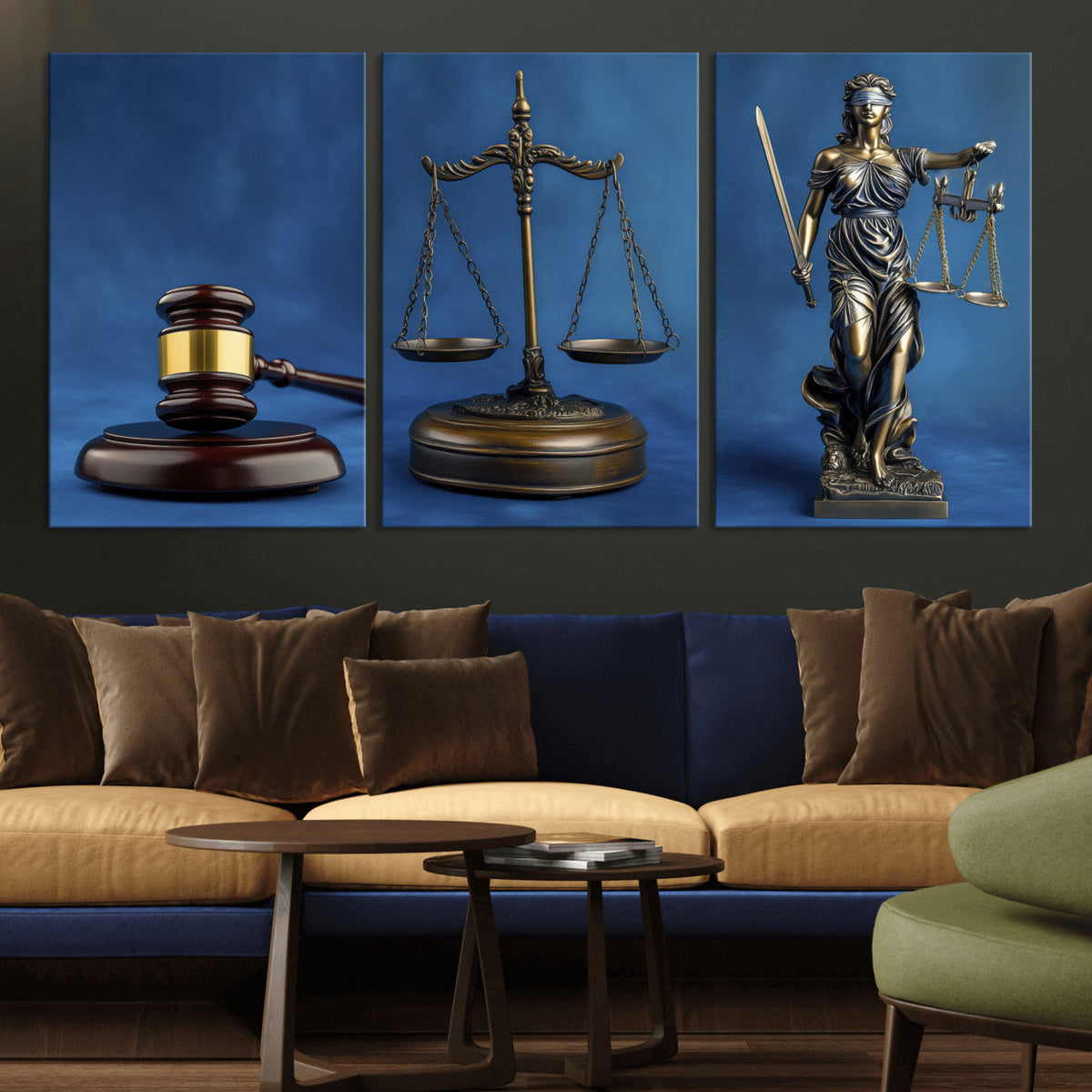 Legal Justice Wall Art Canvas Print – Gavel, Scales & Lady