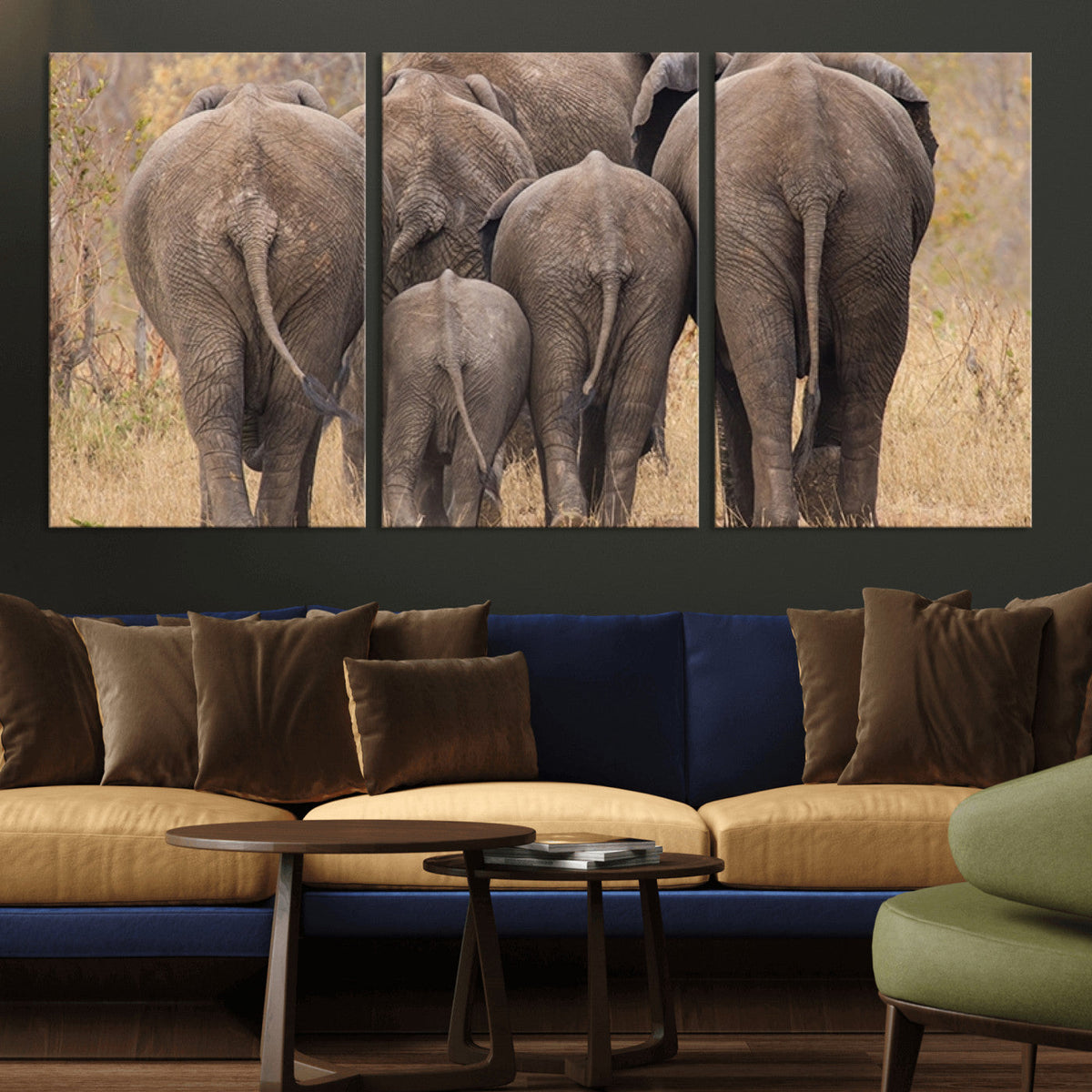 Wild Elephant Wall Art Canvas Print