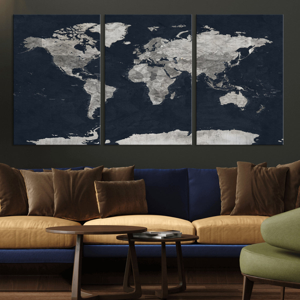 Colorful Watercolor World Map Canvas Print – Vibrant Framed