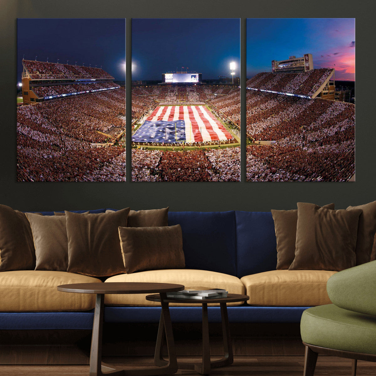 Oklahoma Memorial Stadium Wall Art Canvas Print – Oklahoma