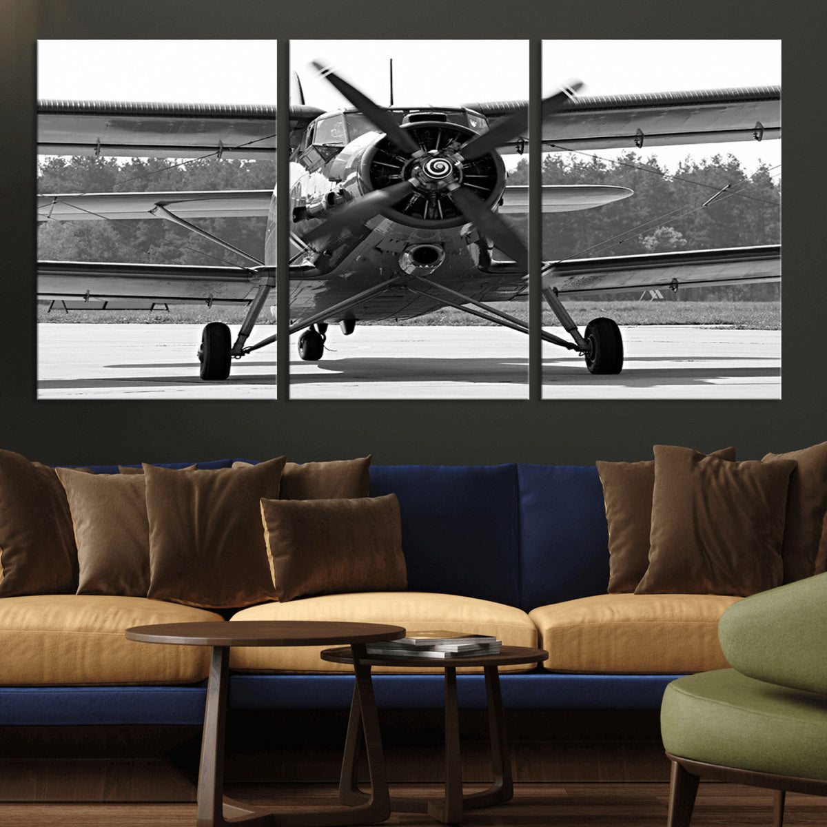 Wall Art Old War Plane Canvas Print