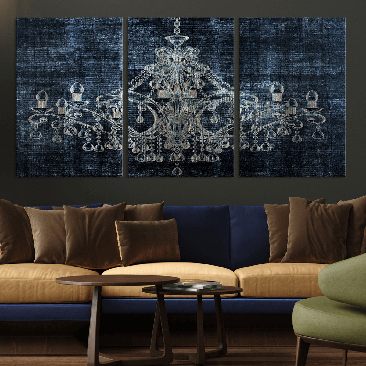 Dark Chandelier Wall Art Canvas Print