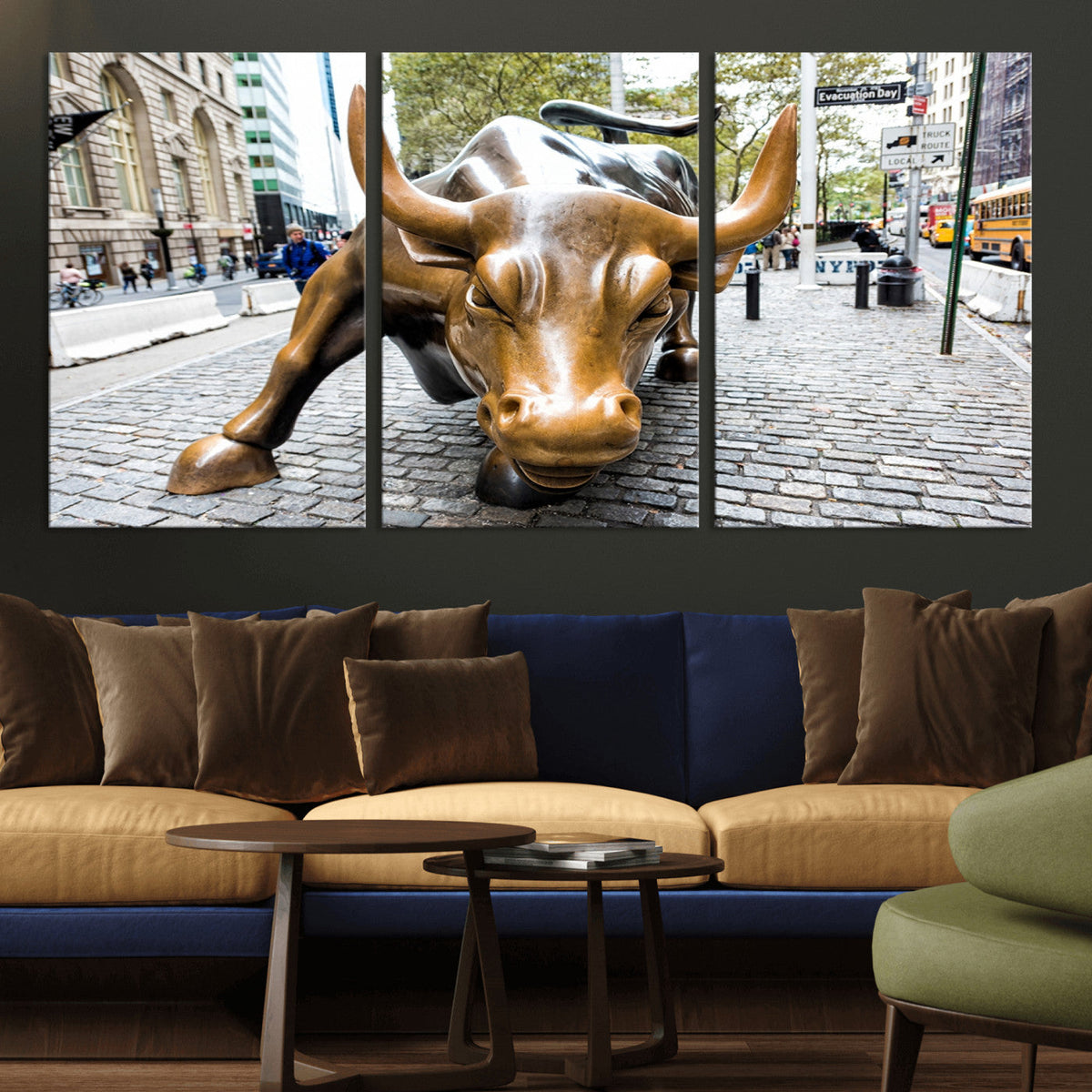 Charging Bull Wall Art Canvas Print