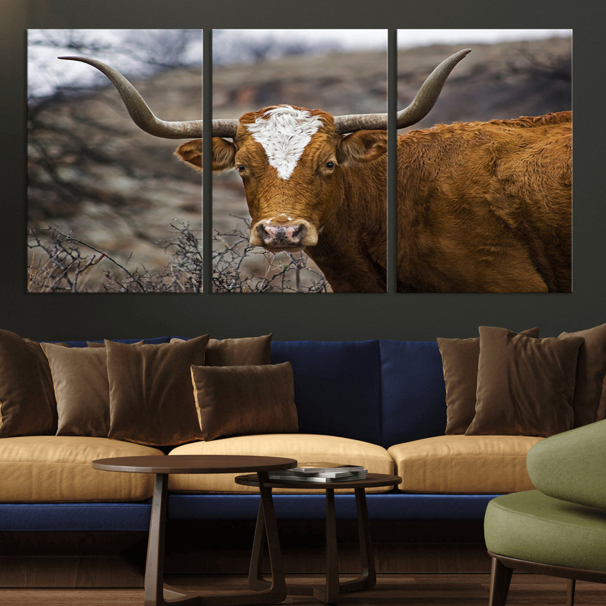 Texas Longhorn Canvas Wall Art - Longhorn Steer Canvas Wall