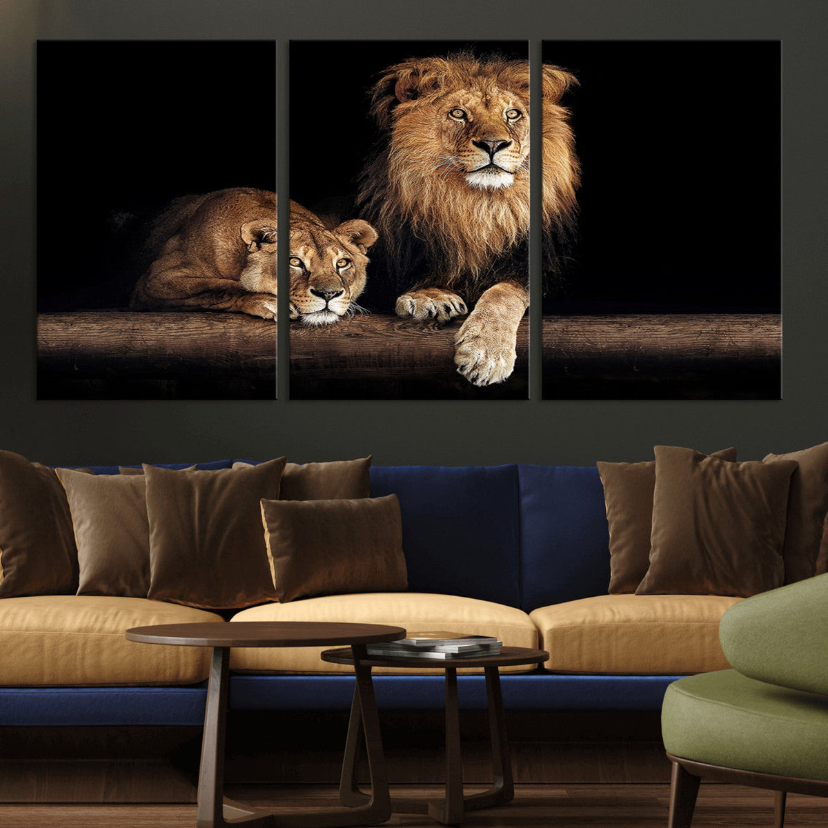 Lion Canvas Wall Art – Majestic Animal Print Artwork for
