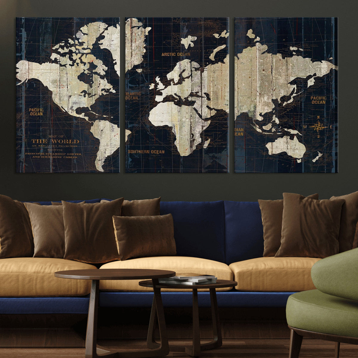 Antique Old World Map Wall Art Canvas Print