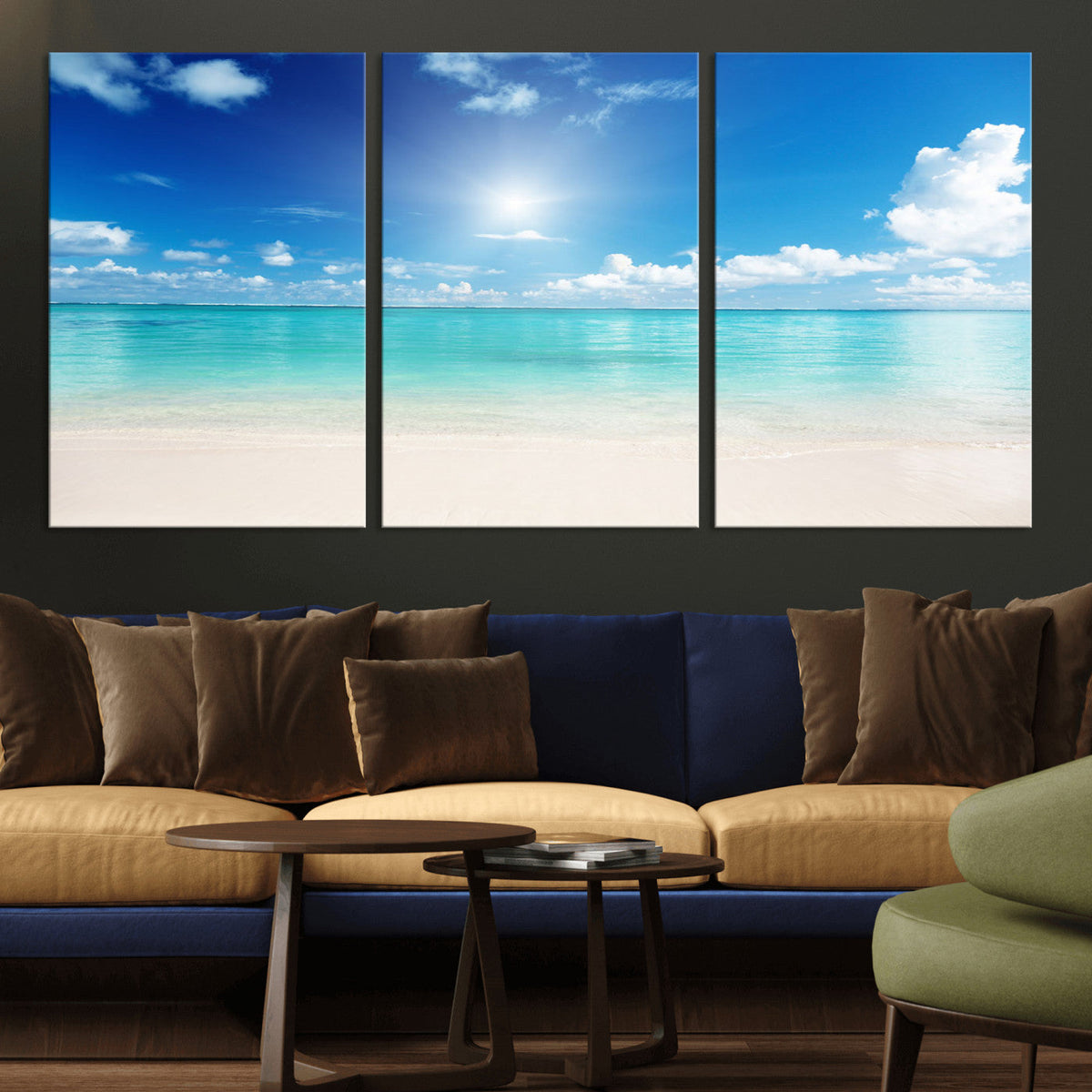 Blue Ocean Wall Art Canvas Print - Tranquil Ocean Paradise