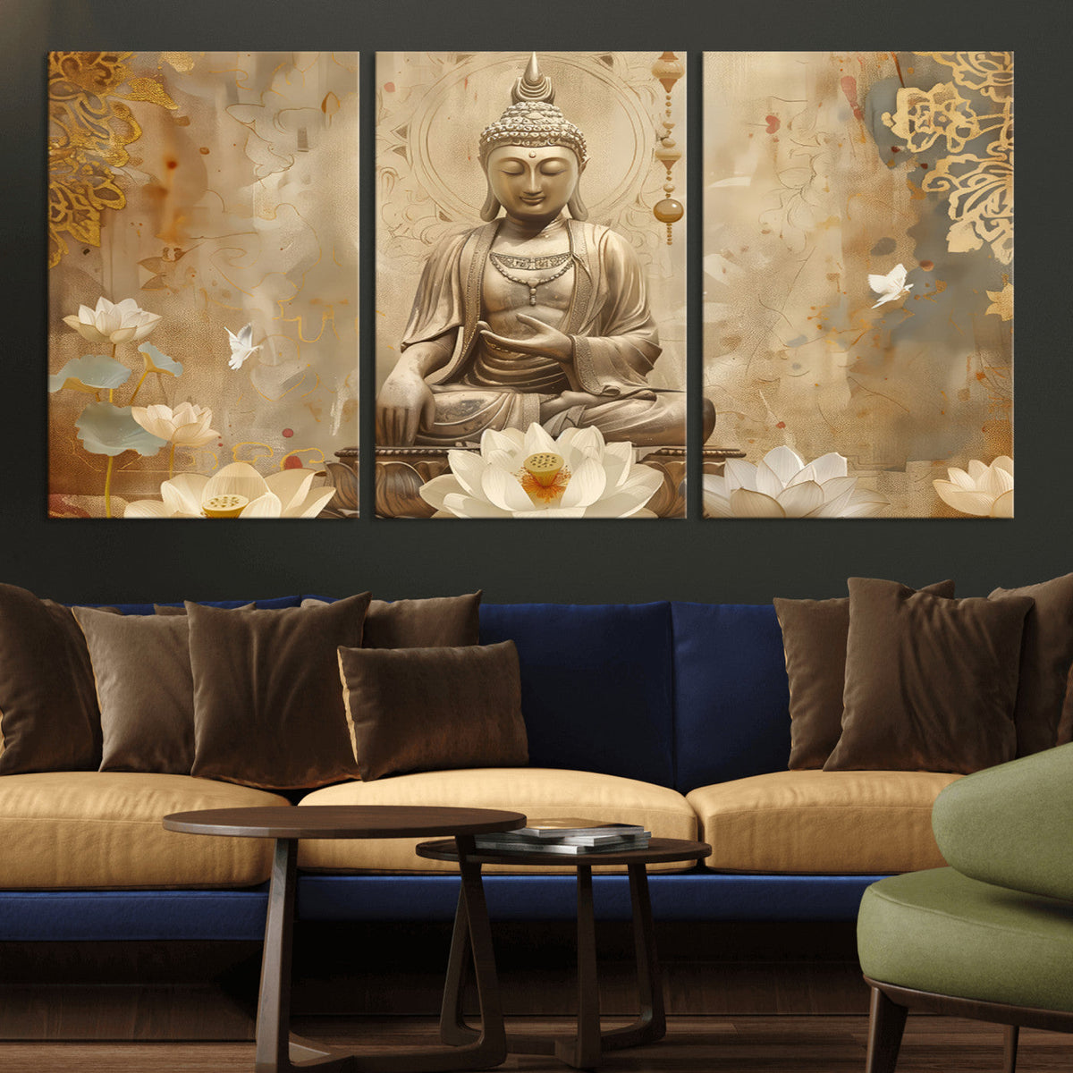 Buddha Wall Art Canvas Print, Buddha Meditation Room Decor,