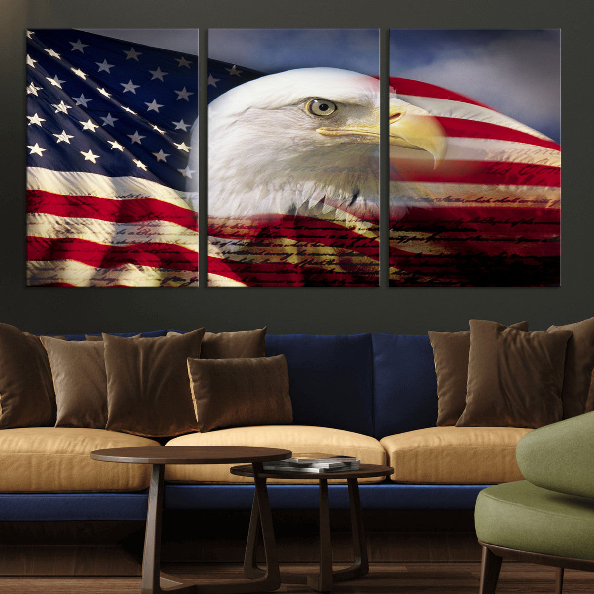 American Flag Eagle Symbol Wall Art, American Flag Eagle