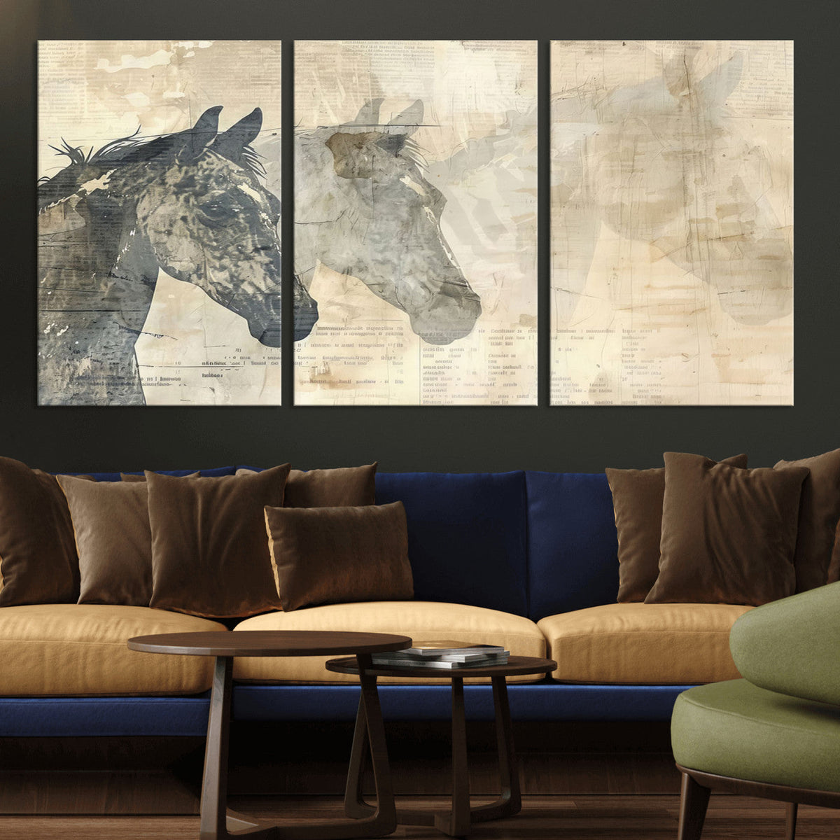 Abstract Horse Canvas Print | Modern Farmhouse Wall Art |