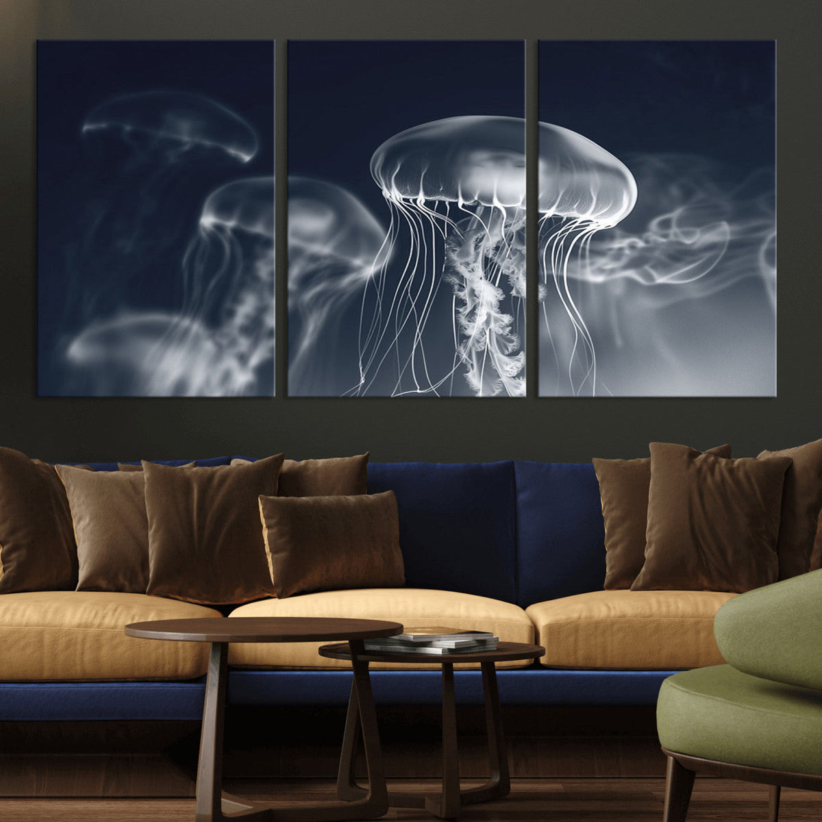 Jellyfish Wall Art Canvas Print, Modern Abstract Jellyfish