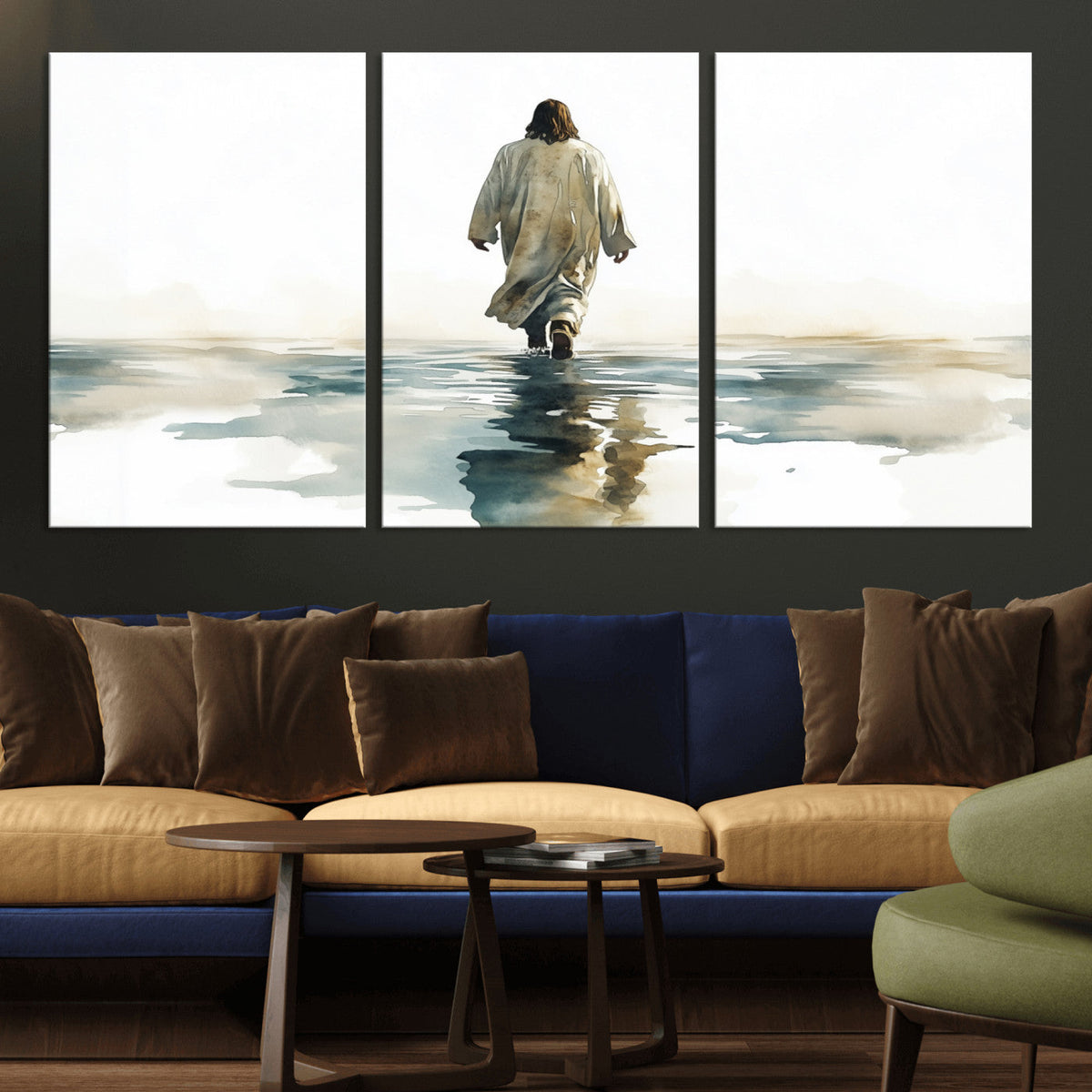 Abstract Jesus Wall Art Canvas Print, Christian Wall Art,